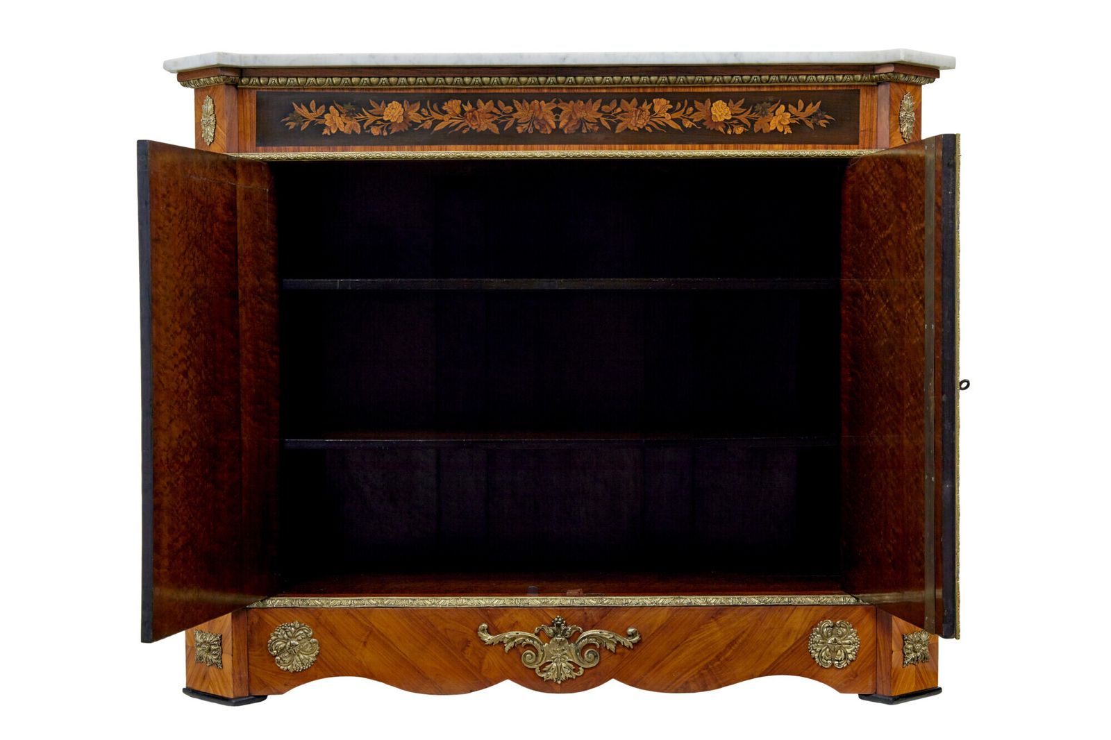 19th Century Louis XVI Style Ormolu Mounted Marquetry Side Cabinet photo 10945.0