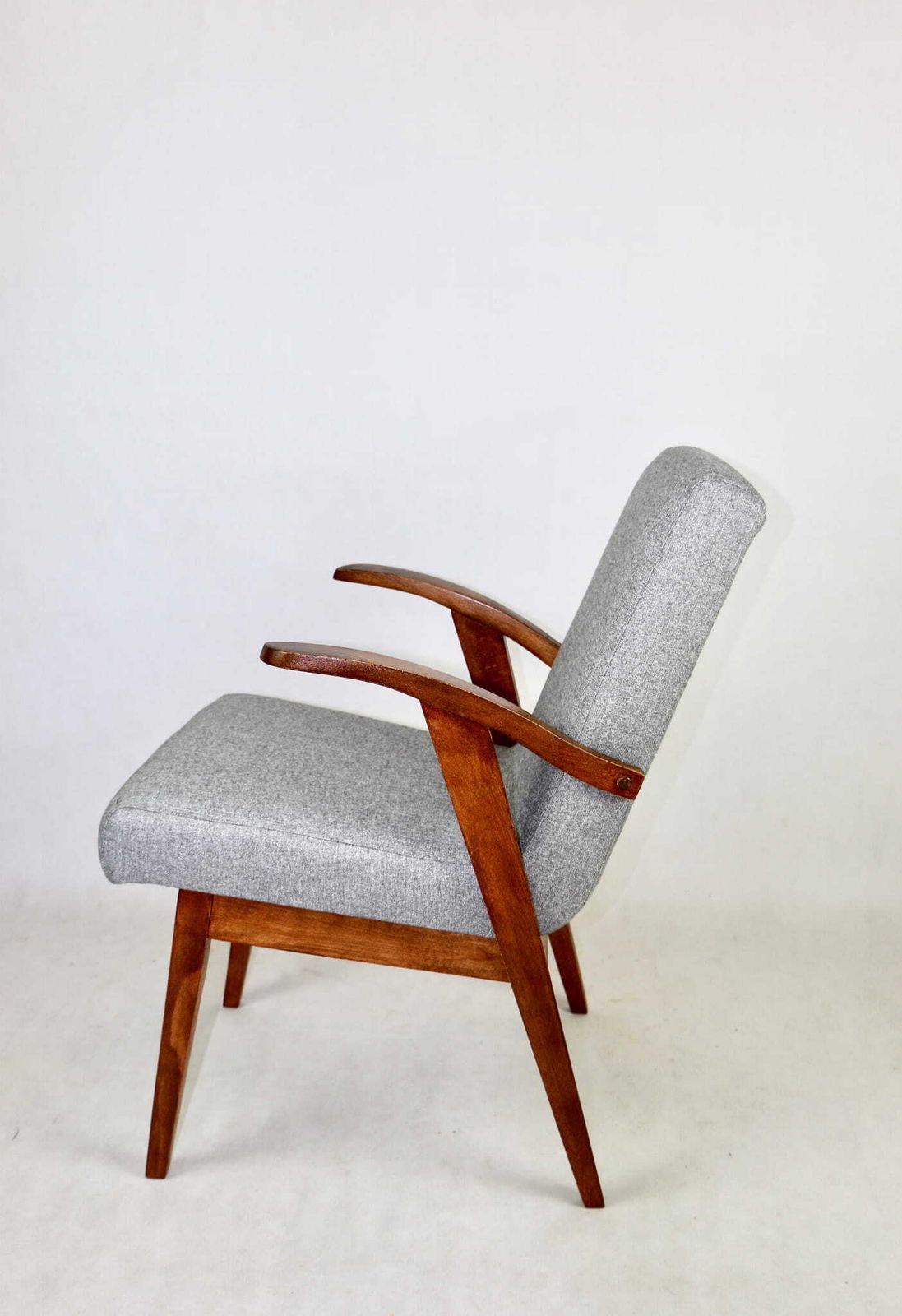 Set Of 4 Vintage Armchairs 300 123, Designed By Projekt M. Puchała   Grey Herringbone photo 925.0