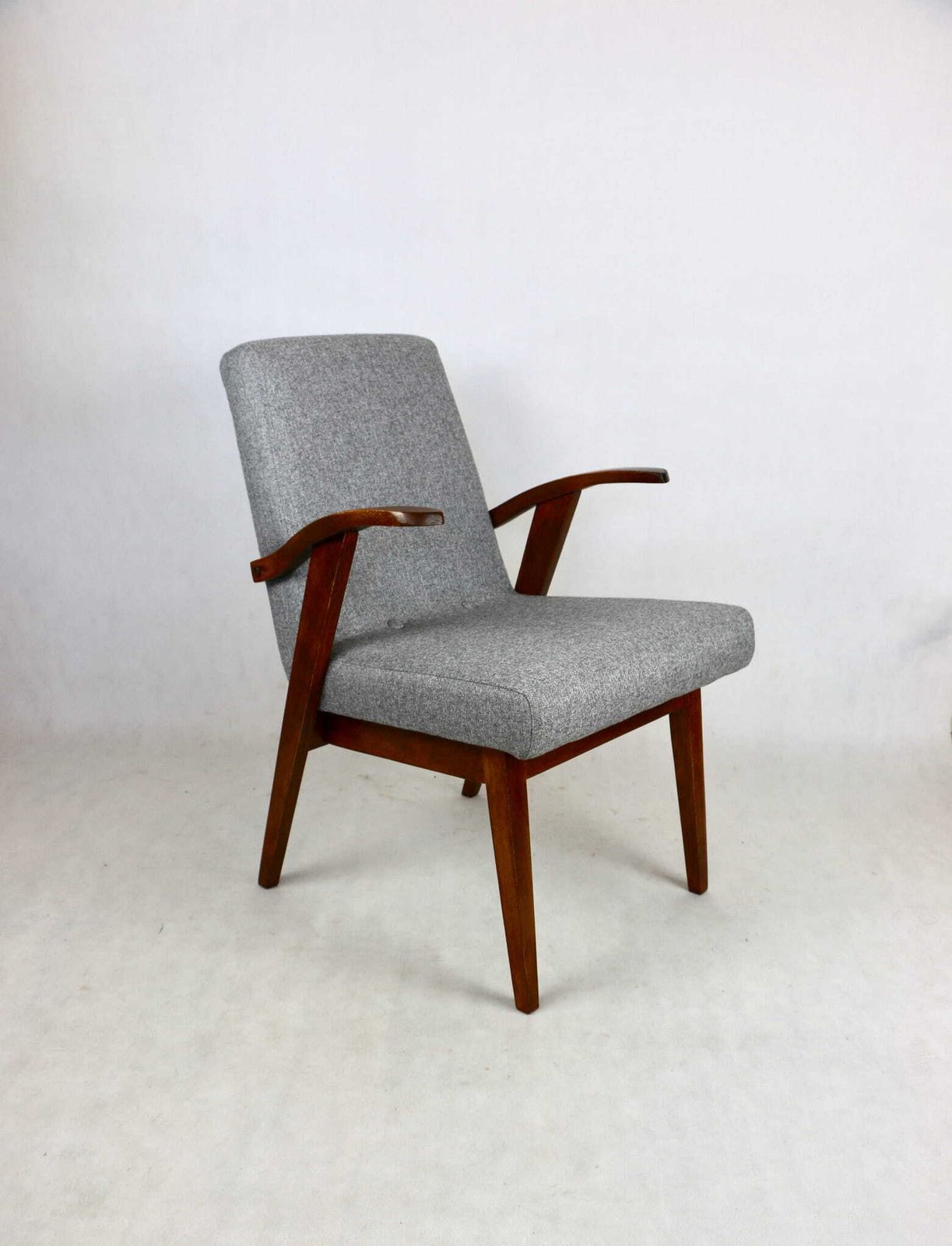 photo vinterior Set Of 4 Vintage Armchairs 300 123, Designed By Projekt M. Puchała   Grey Herringbone