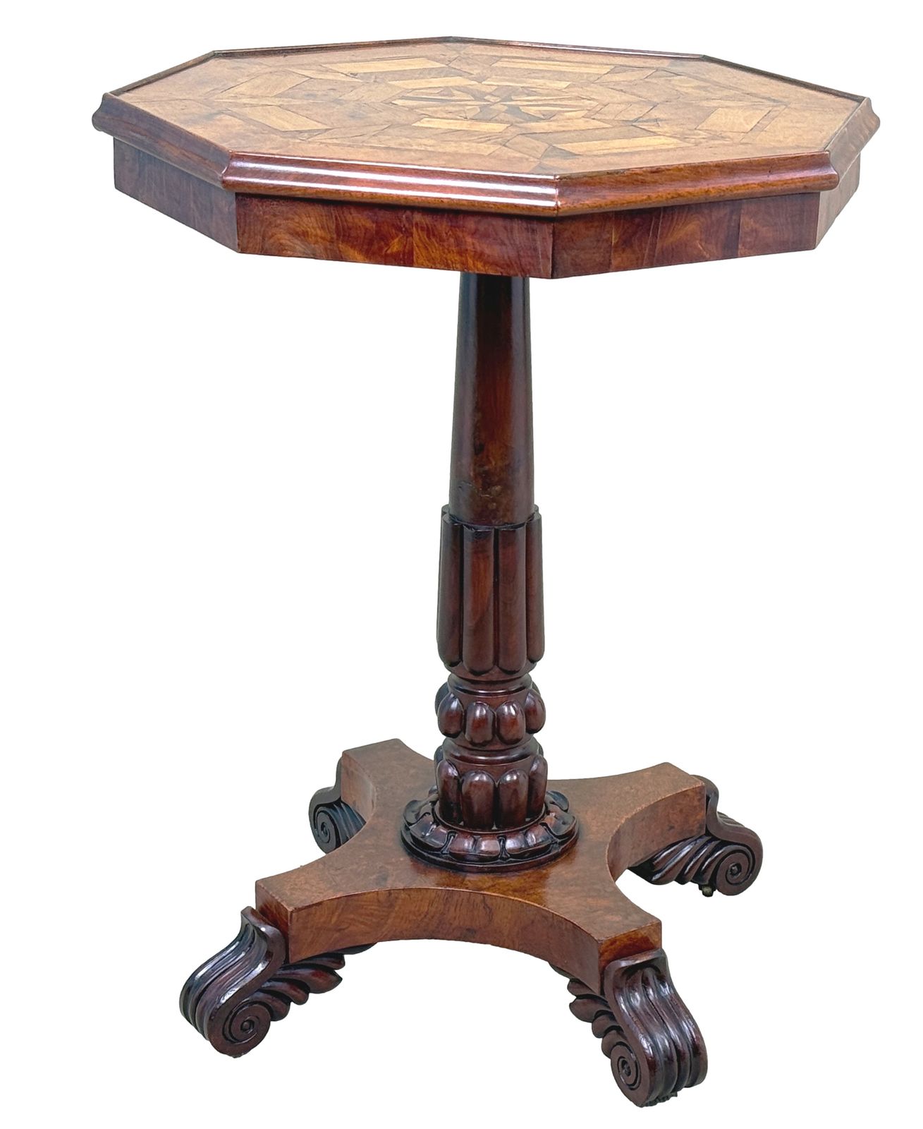 photo for sale 19th Century Specimen Wood Top Occasional Table (England, Circa 1840)
