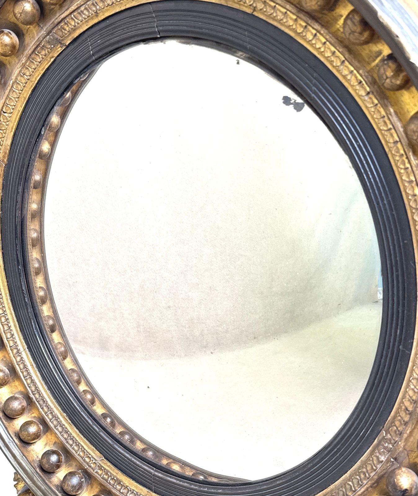 Regency Giltwood Circular Convex Mirror (England, Circa 1820) photo buy