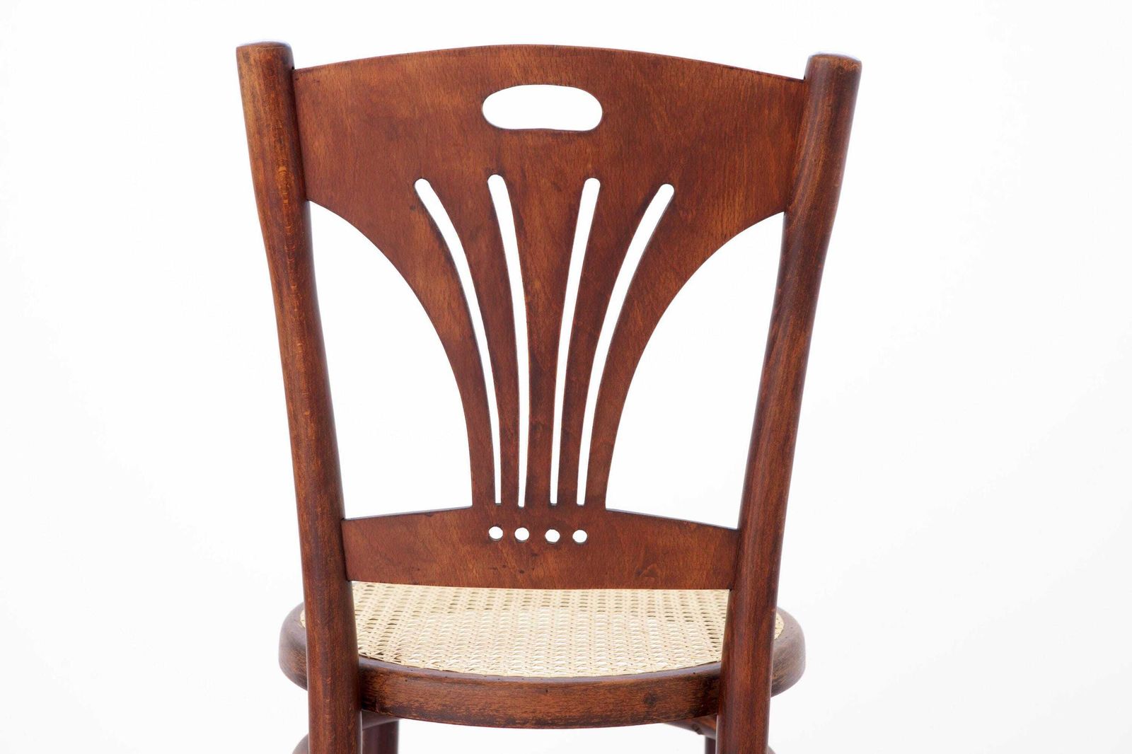 Set Of 4 Restored Viennese Café Chairs – Early 20th Century, Hand Caned Seats photo Furniture
