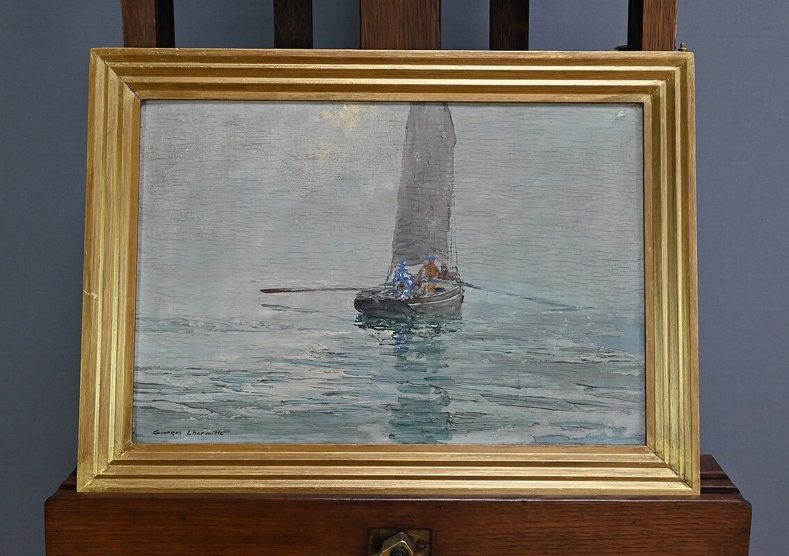 Painting “In The Mist” By G. Lhermitte – 1930 photo 1180.0