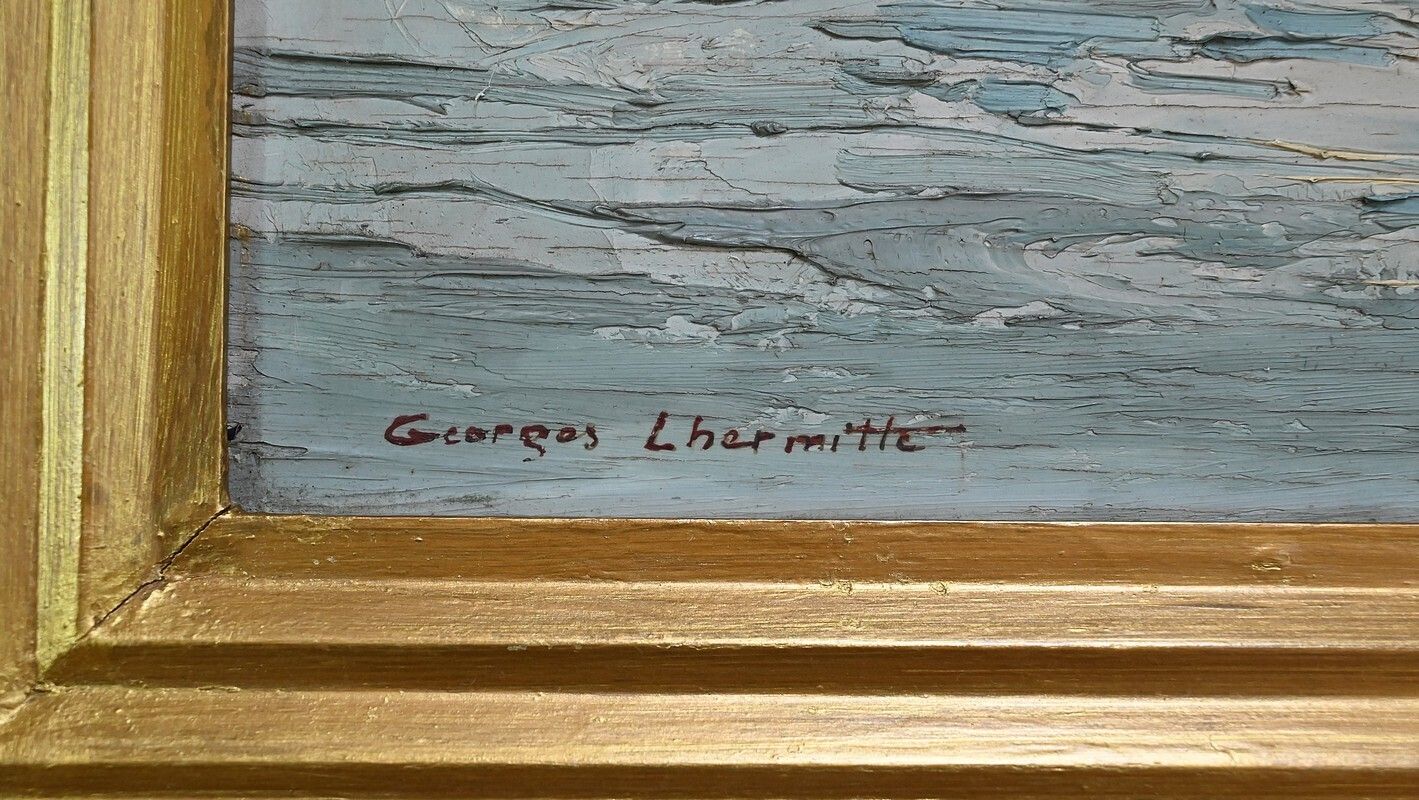 photo furniture Painting “In The Mist” By G. Lhermitte – 1930