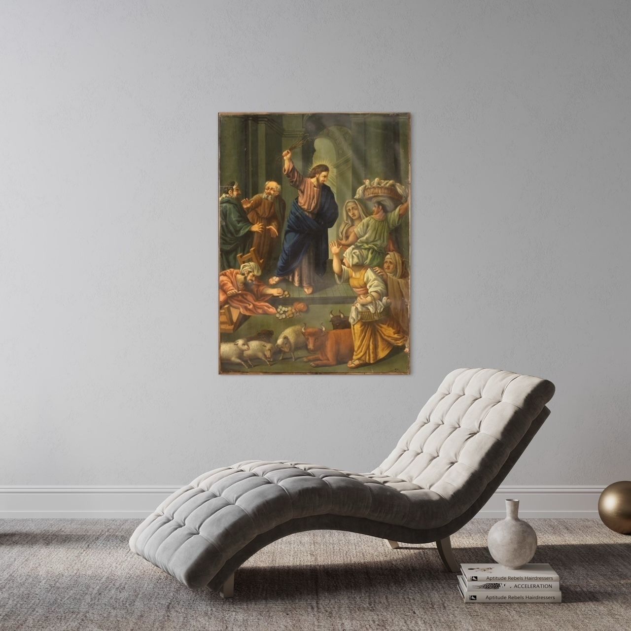 photo vinterior Religious Painting Oil On Copper From The 19th Century