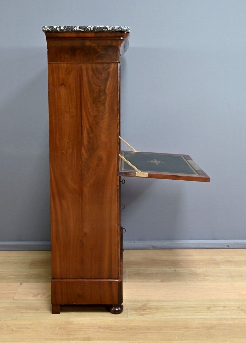 2320.0 Mahogany And Burl Mahogany Secretary, Restoration Period – Part 1 Of The 19th Century photo