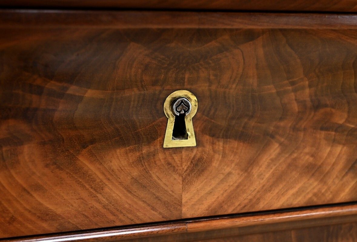 photo buy Mahogany And Burl Mahogany Secretary, Restoration Period – Part 1 Of The 19th Century