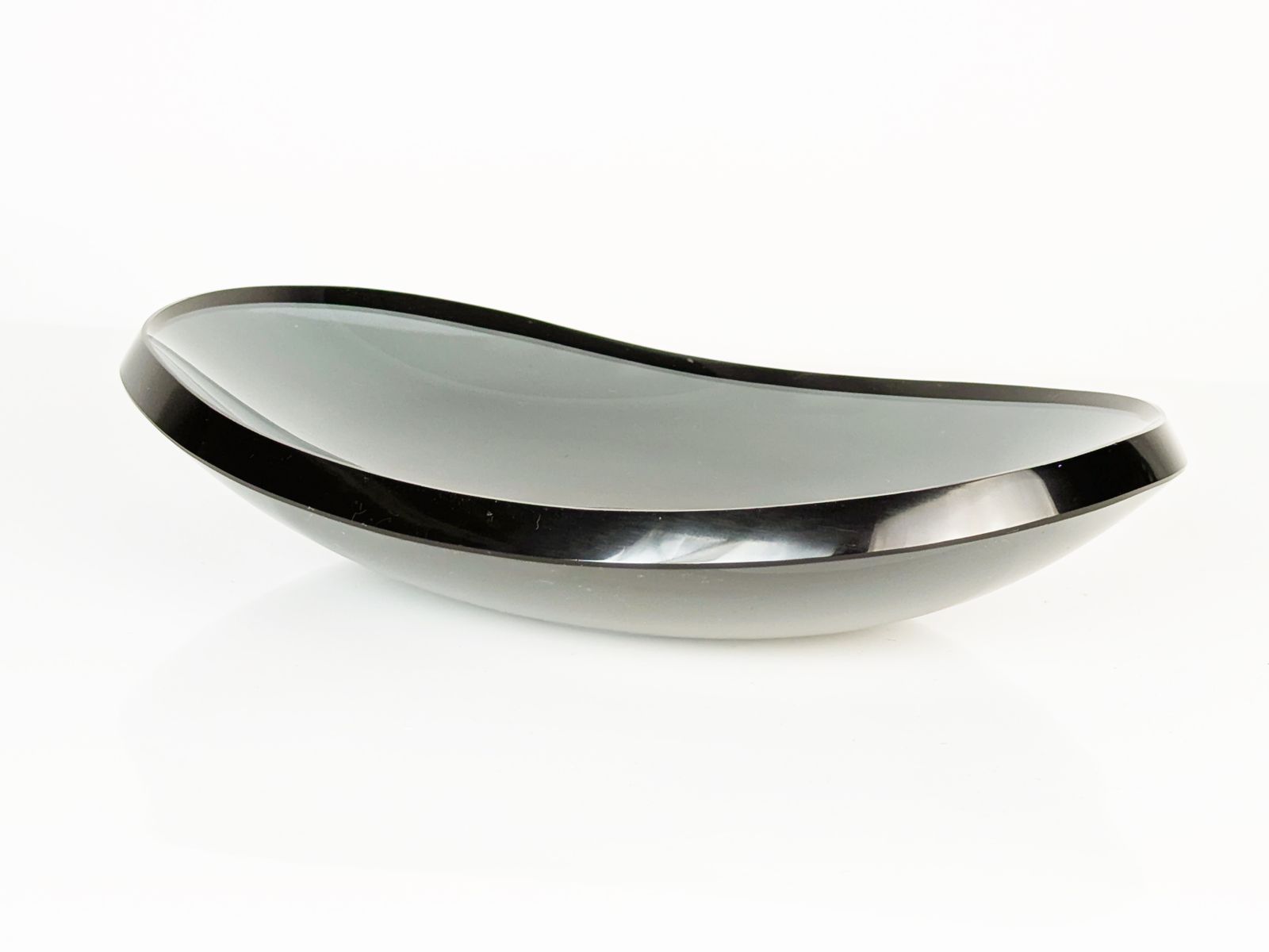 Grinded Smoked Glass Bowl By Fontana Arte, 1960s photo Home Decor