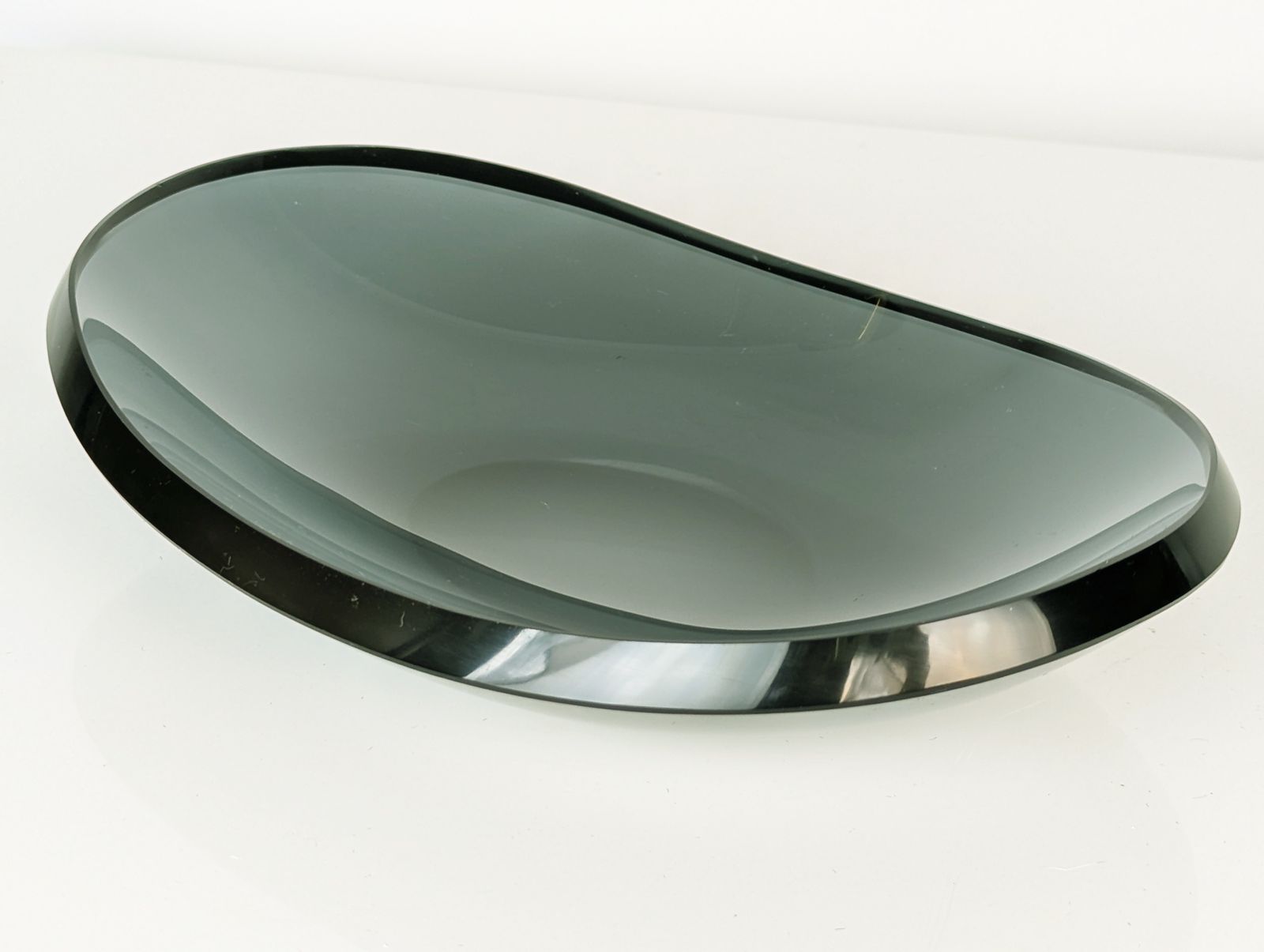 Grinded Smoked Glass Bowl By Fontana Arte, 1960s photo buy