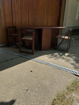 Vintage Folding Chairs And Drop Leaf Dining Table, 1960s, Set Of 5 photo 3848.0