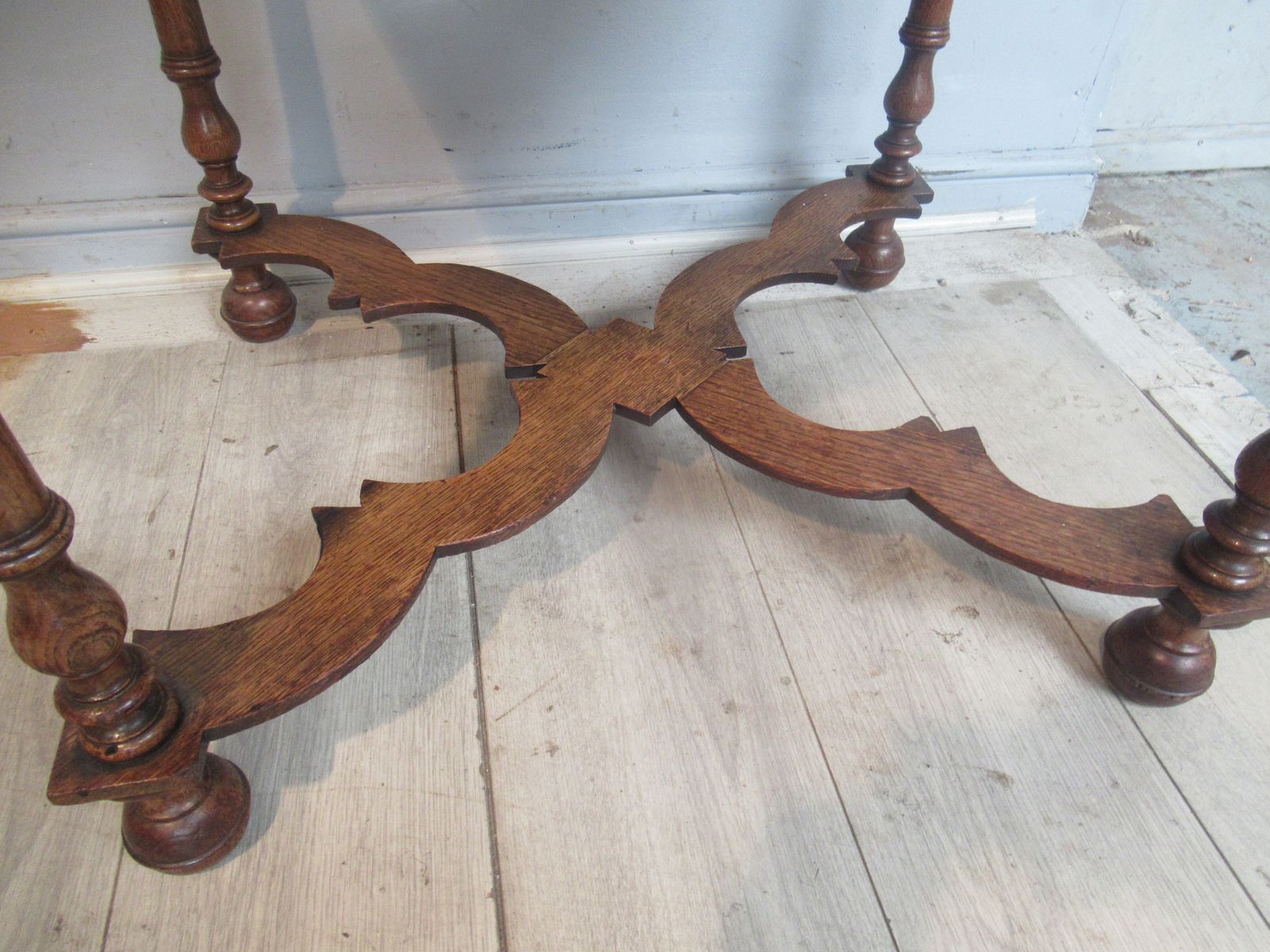 Oak Side Table  In The William And Mary Style Dating From Around 1910 photo vintage