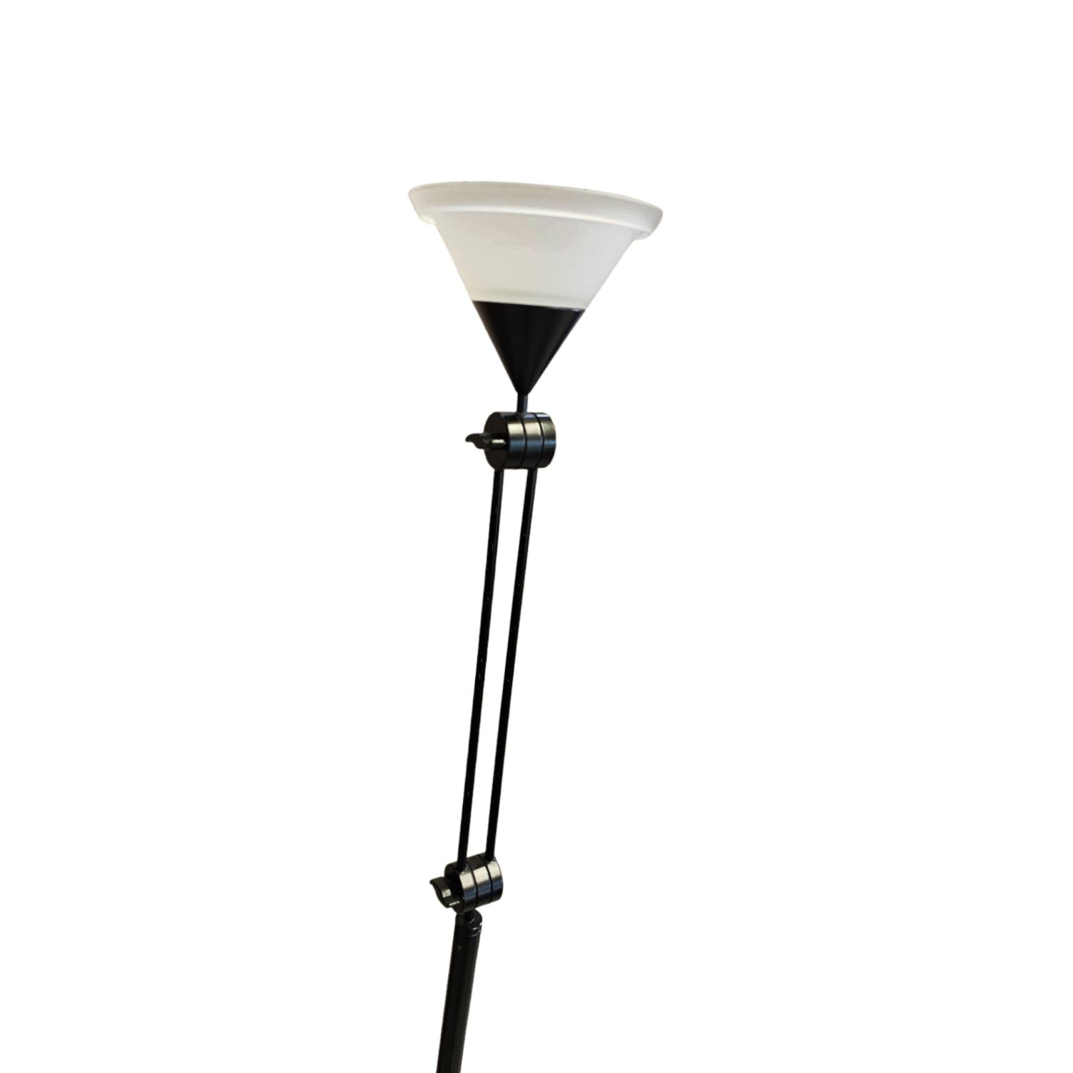 Adjustable  Conical Glass And Black Metal Floor Lamp By Tronconi 1970s Italy photo buy