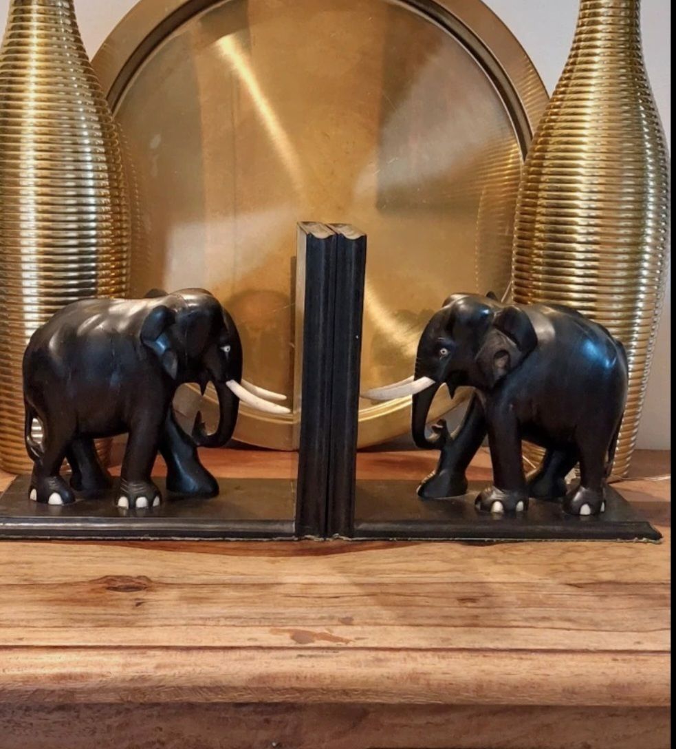 Pair Of Small Antique Elephant Bookends