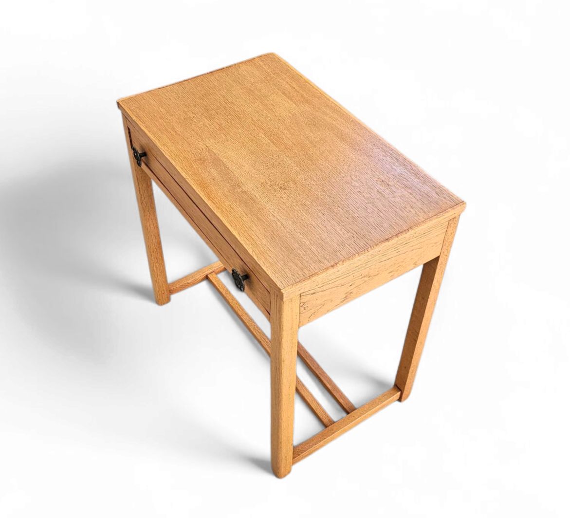 Solid Oak Side Table 1970s, Vintage