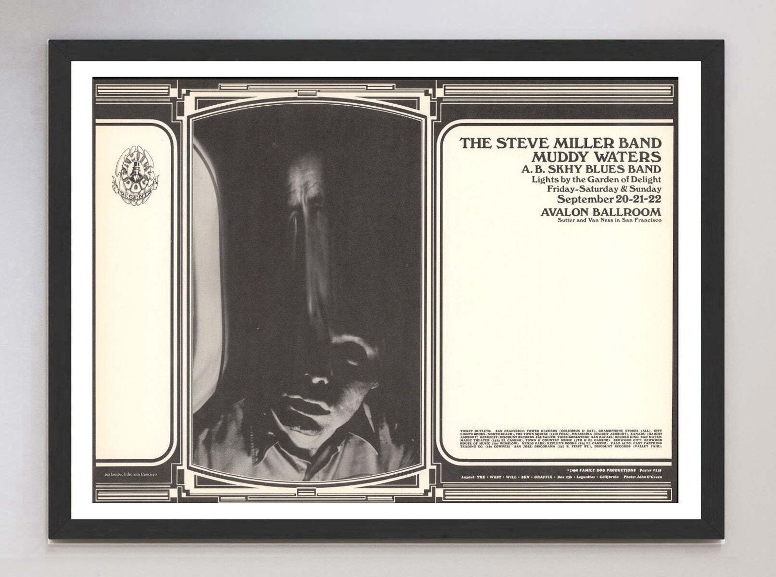 Steve Miller Band & Muddy Waters   Avalon Ballroom" Original Vintage Poster" photo furniture