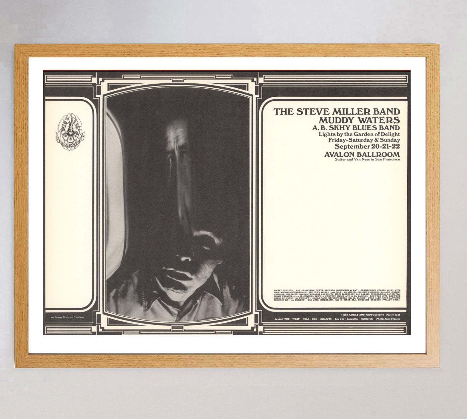 Steve Miller Band & Muddy Waters   Avalon Ballroom" Original Vintage Poster" photo Art