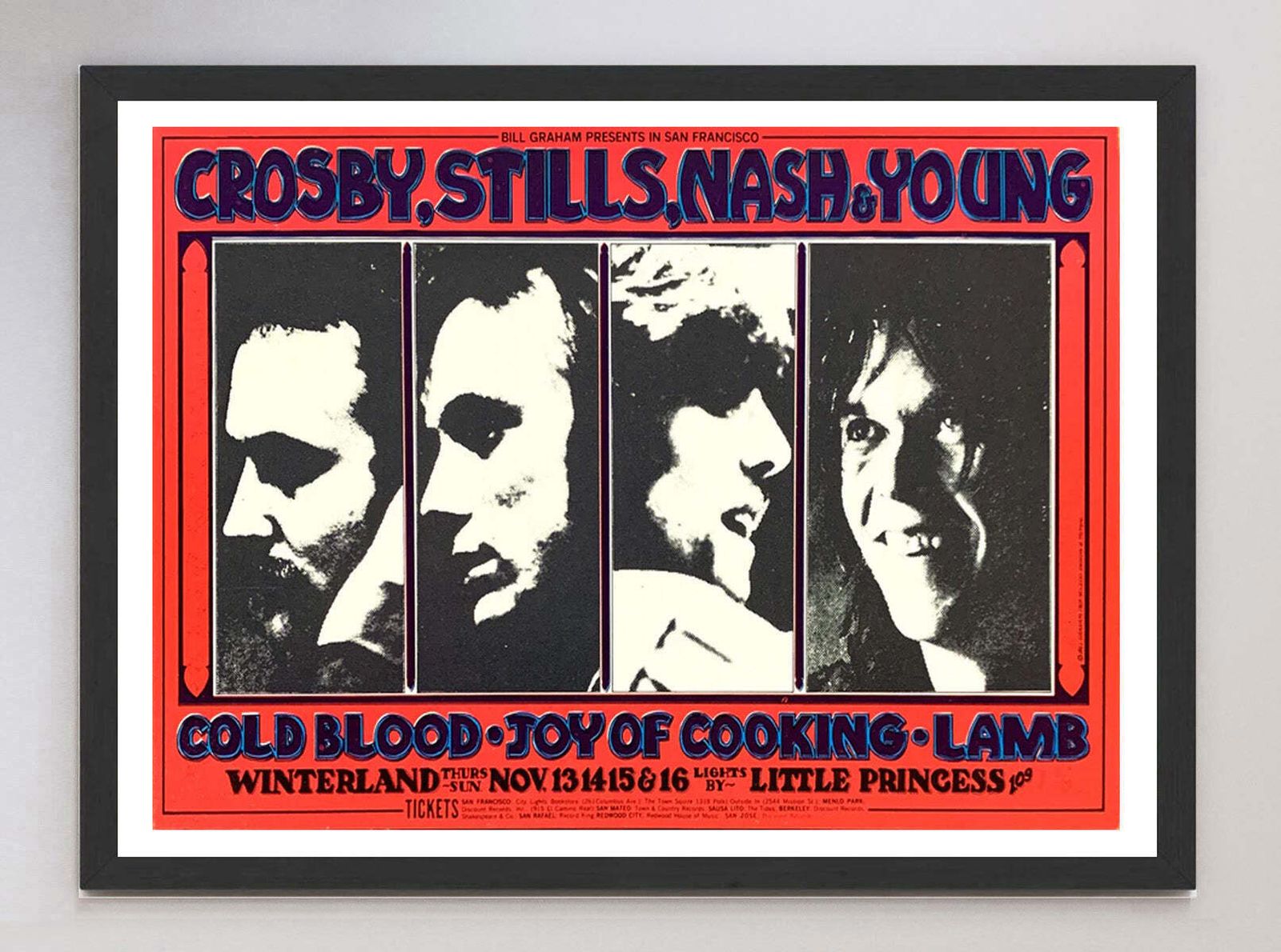 Crosby, Stills, Nash & Young   Winterland" Original Vintage Poster" photo furniture