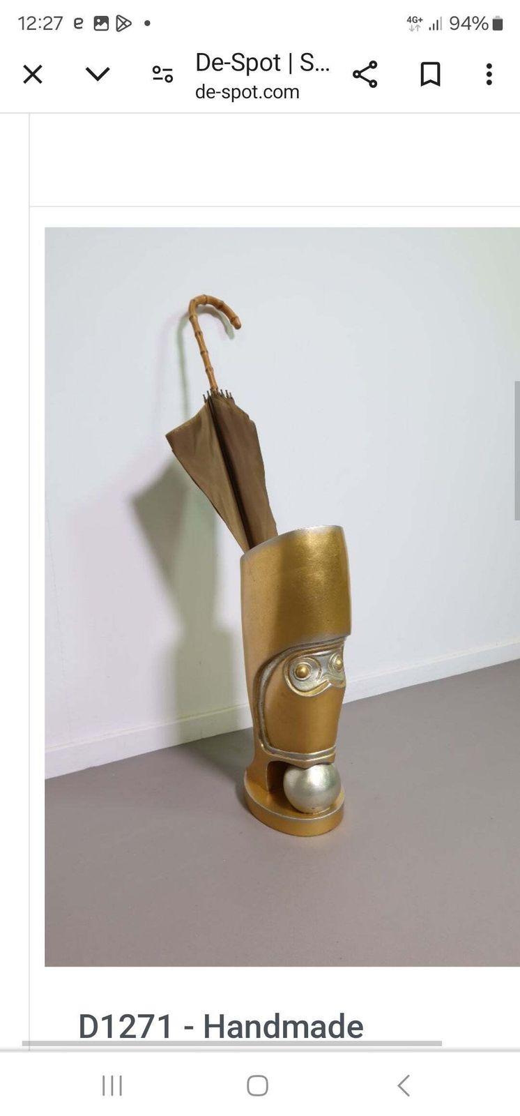 Painted Leeazanne  Umbrella Stand, Ca 1980 Resine / Epoxy / Hollywood Regency Manufactured By The Lam Lee Group, Dallas USA. photo for sale