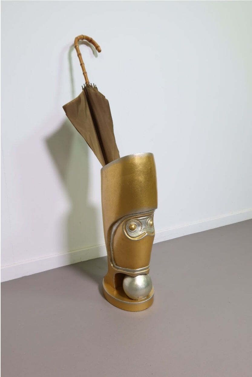 Painted Leeazanne  Umbrella Stand, Ca 1980 Resine / Epoxy / Hollywood Regency Manufactured By The Lam Lee Group, Dallas USA. photo 476.0