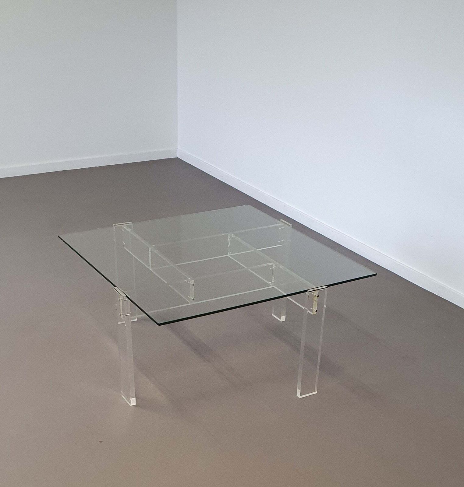 Vintage Coffee Table Made By De Swart. Made Of Acrylic Glass With A Glass Top