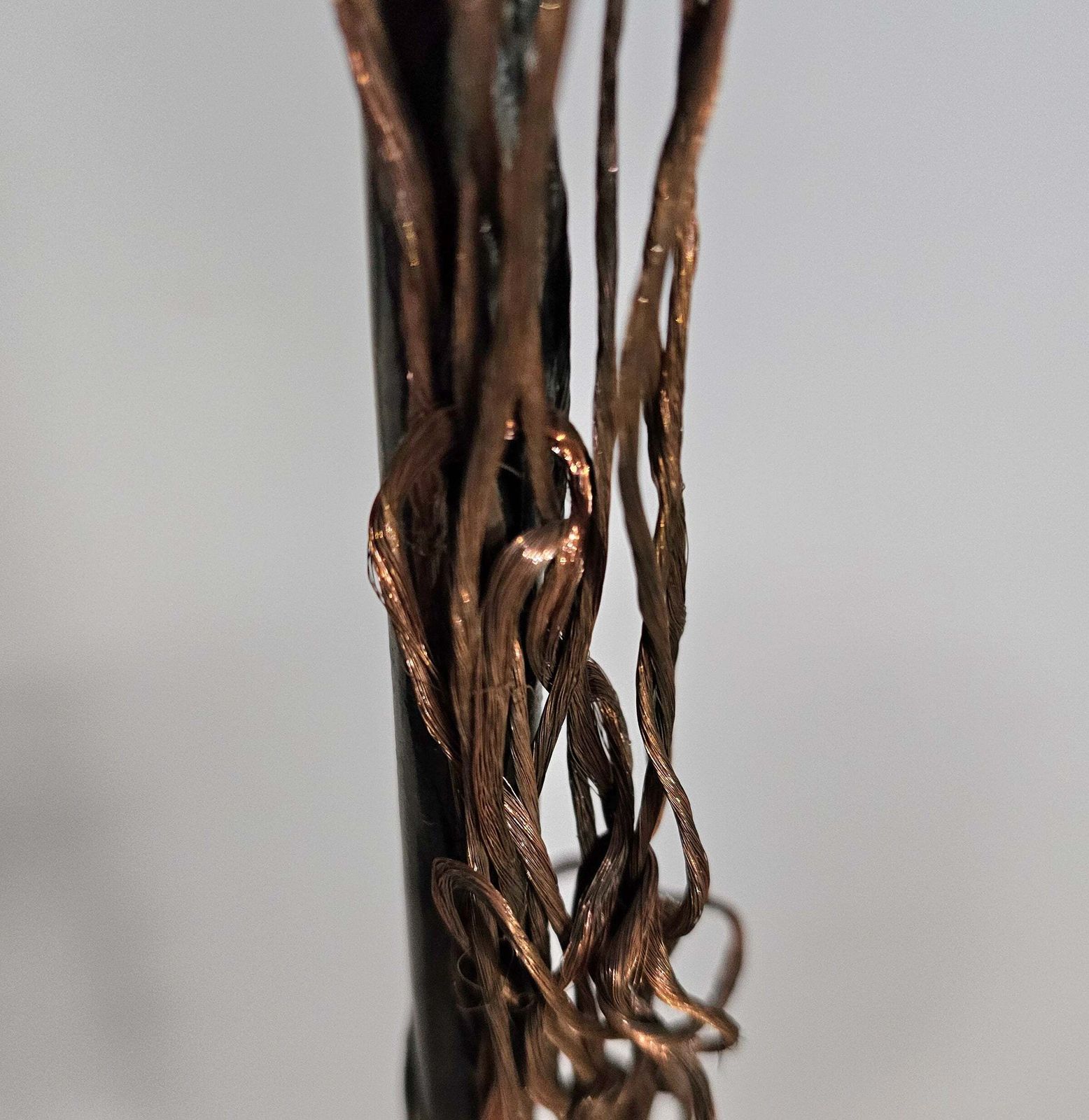 Rare Floor Lamps With Little Stones In Copper Wire / Labeled Sap photo for sale