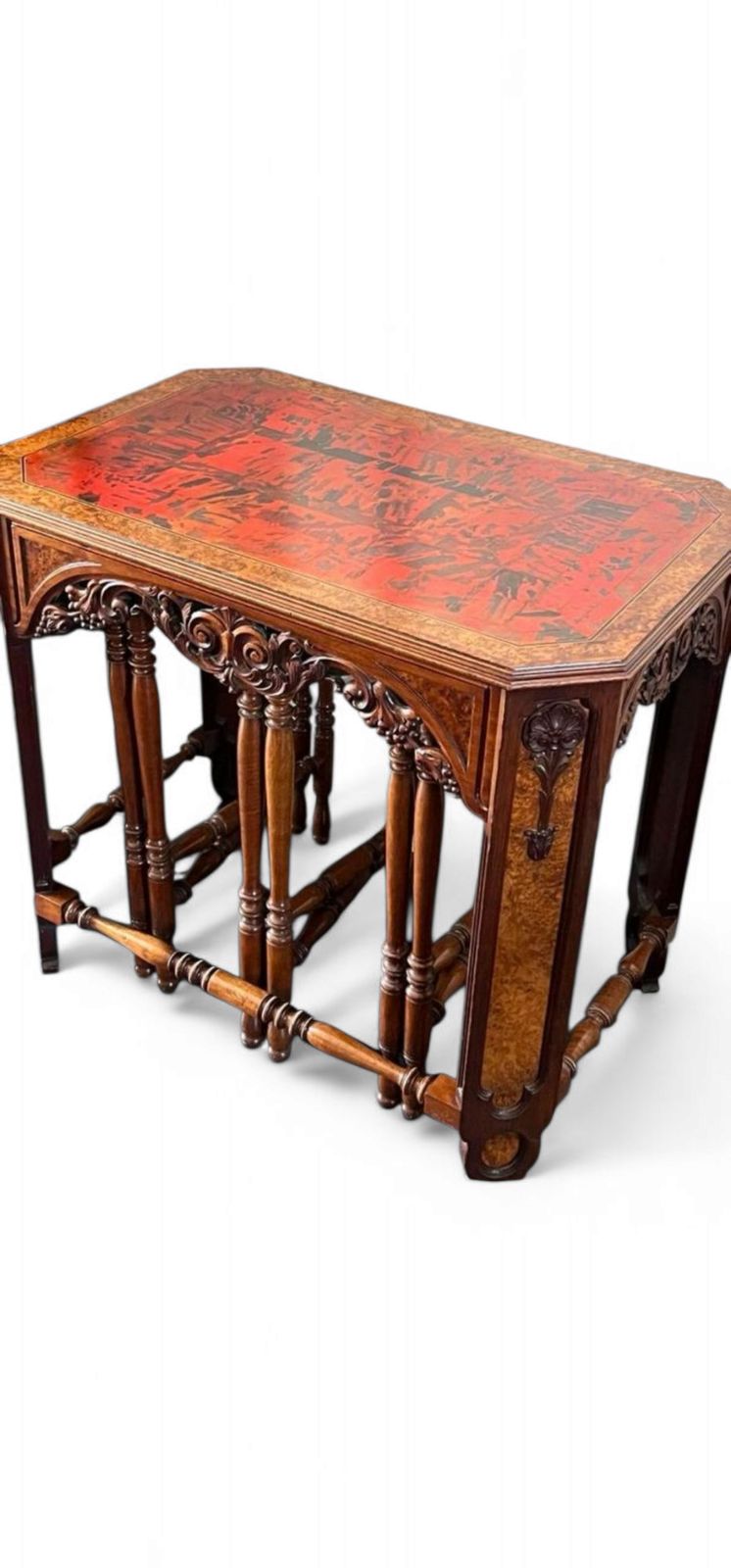 Art Deco / Nesting Table 3 X / Attributed To Maison Franck / Inlaid Tortoiseshell Top / 1920 photo 5801.0