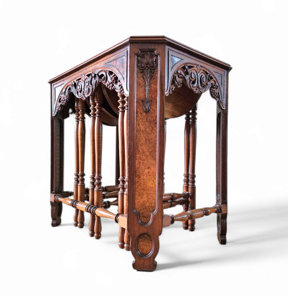 Art Deco / Nesting Table 3 X / Attributed To Maison Franck / Inlaid Tortoiseshell Top / 1920 photo buy
