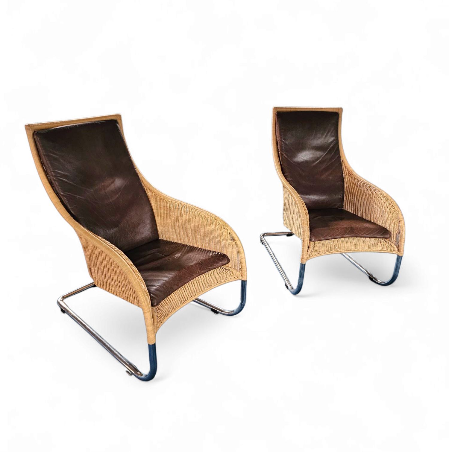 2 X Weighty Rattan Lounge Chair 1990s