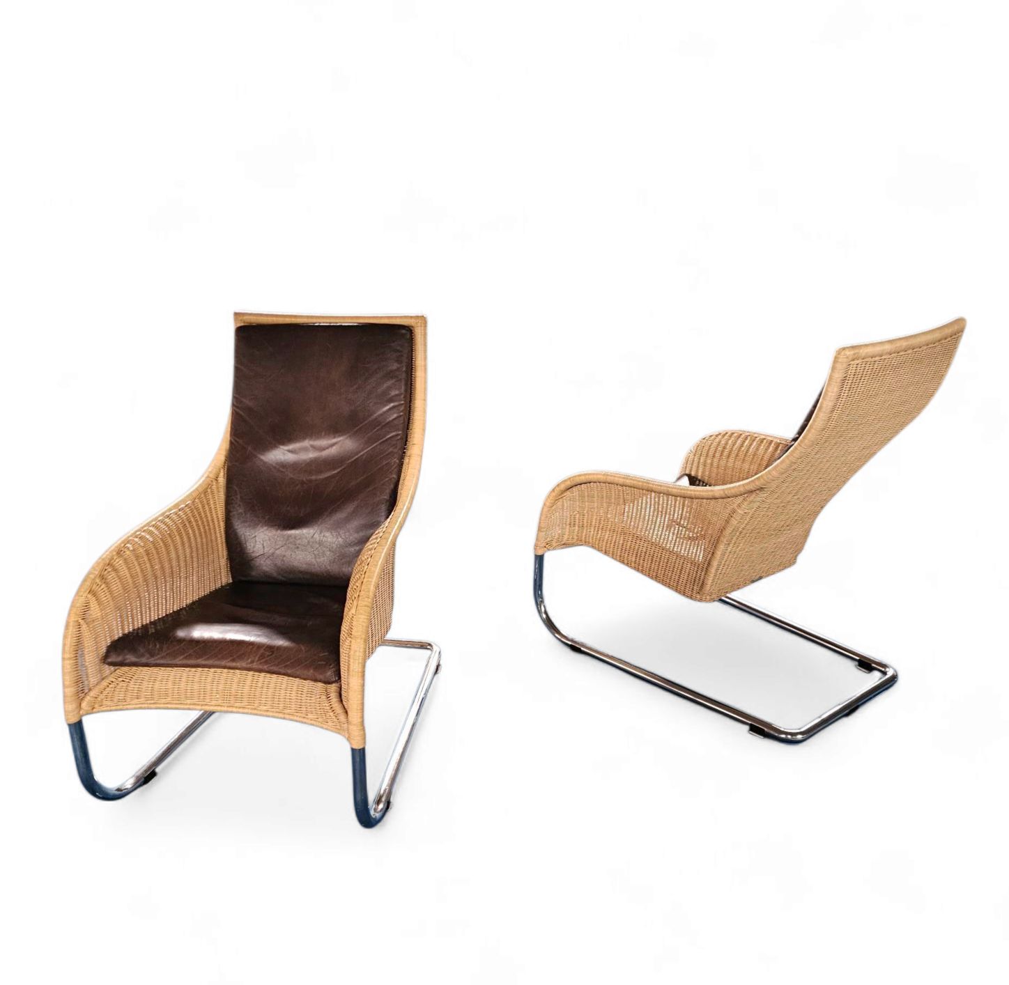 photo for sale 2 X Weighty Rattan Lounge Chair 1990s