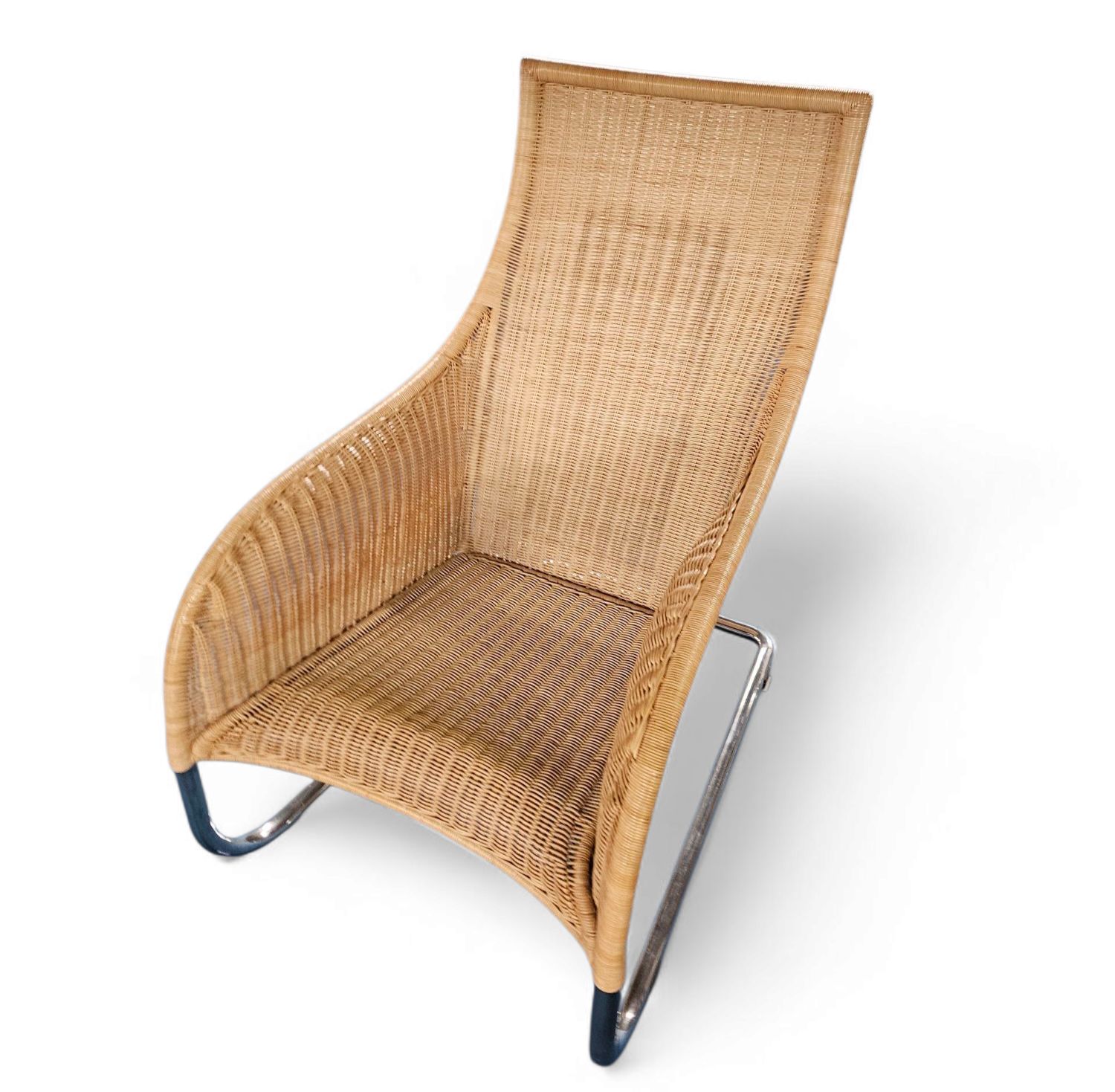photo buy 2 X Weighty Rattan Lounge Chair 1990s