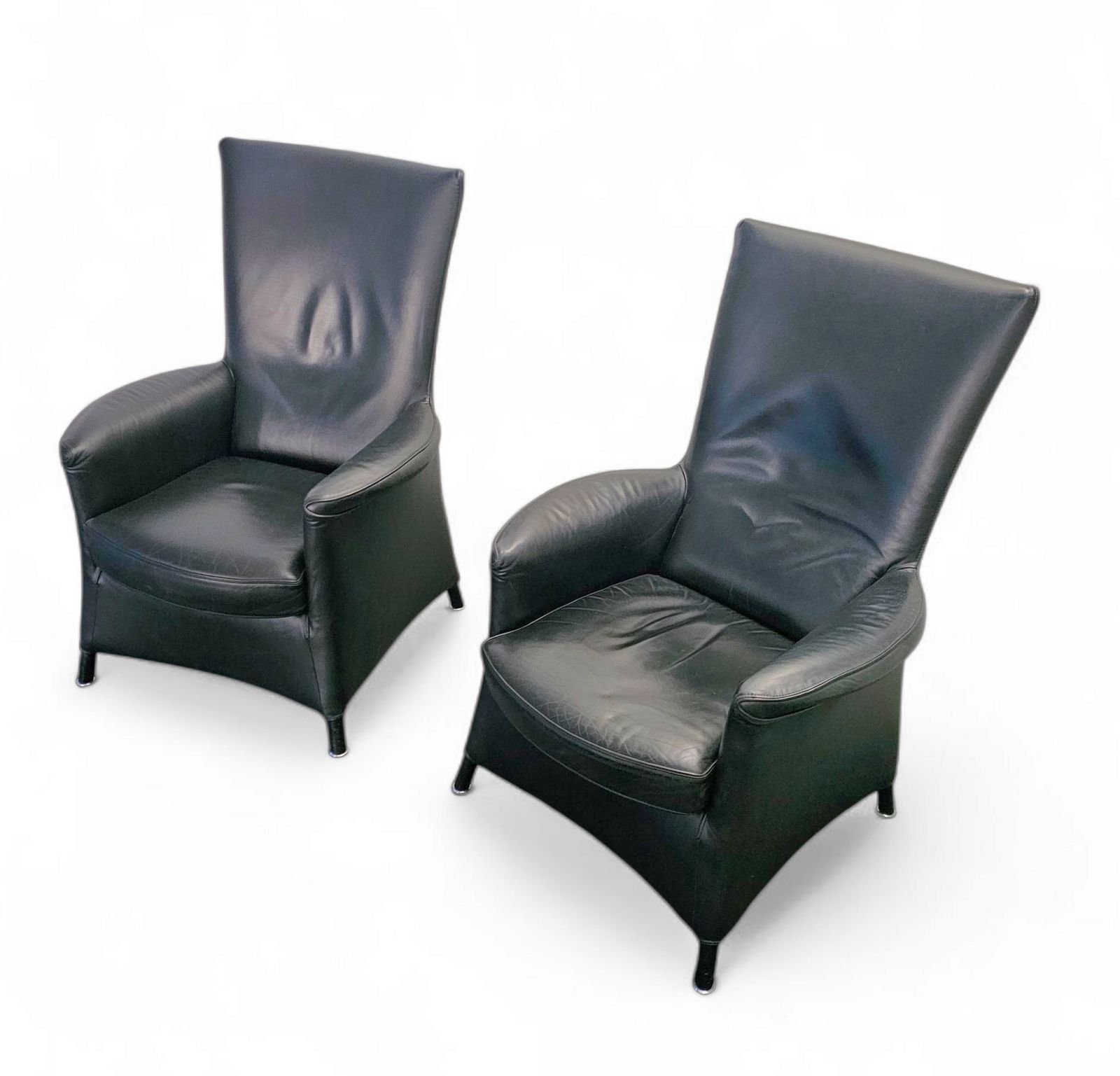 2 X Armchair By Wittmann /Design Paolo Piva / Model Alta Highback / Black Leather