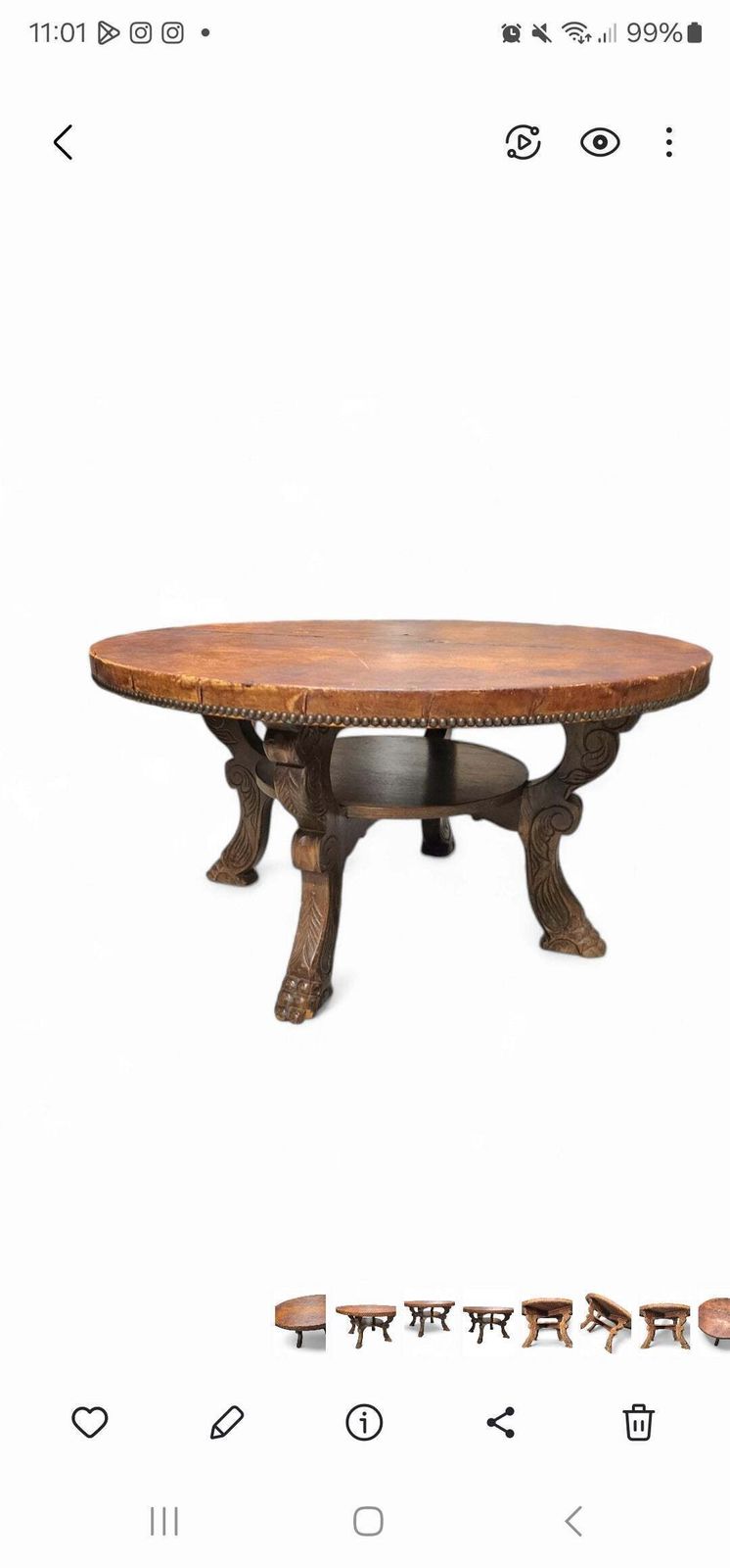 Mid Century Coffee Table / Well Crafted In Solid Wood And Cognac Leather Accept Skip To Content Grand Repos Open Menu Mid Century Coffee Table In Soli