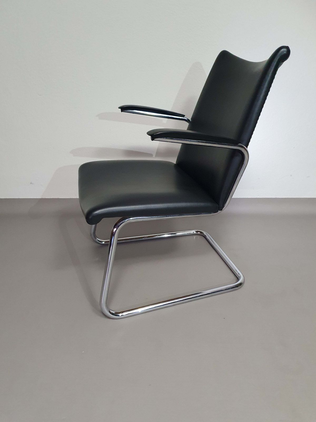 Vintage Dutch Design Arm Chair De Wit Model 4014 With Vinyl Upholstery. photo furniture