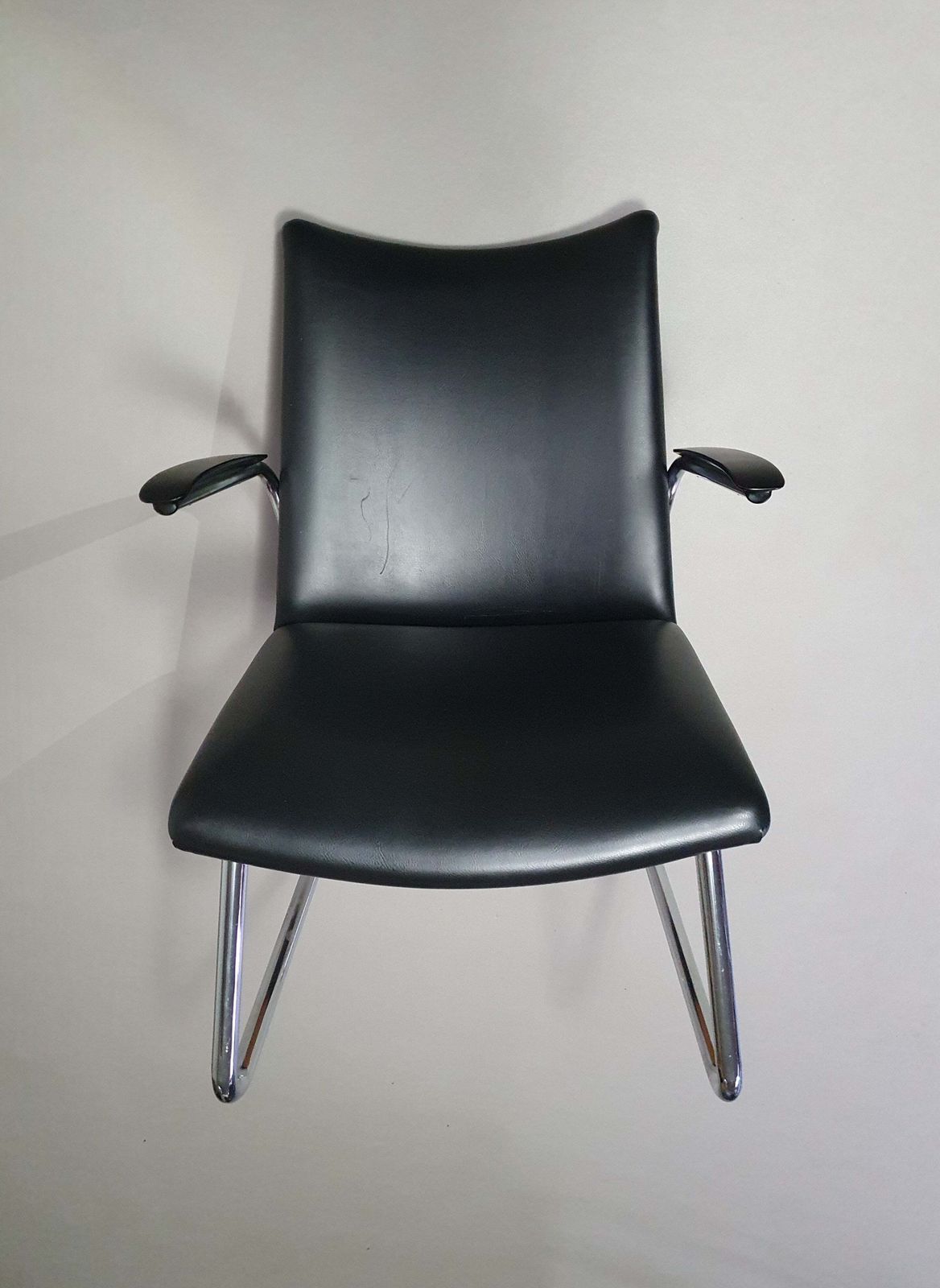 Vintage Dutch Design Arm Chair De Wit Model 4014 With Vinyl Upholstery. photo vinterior