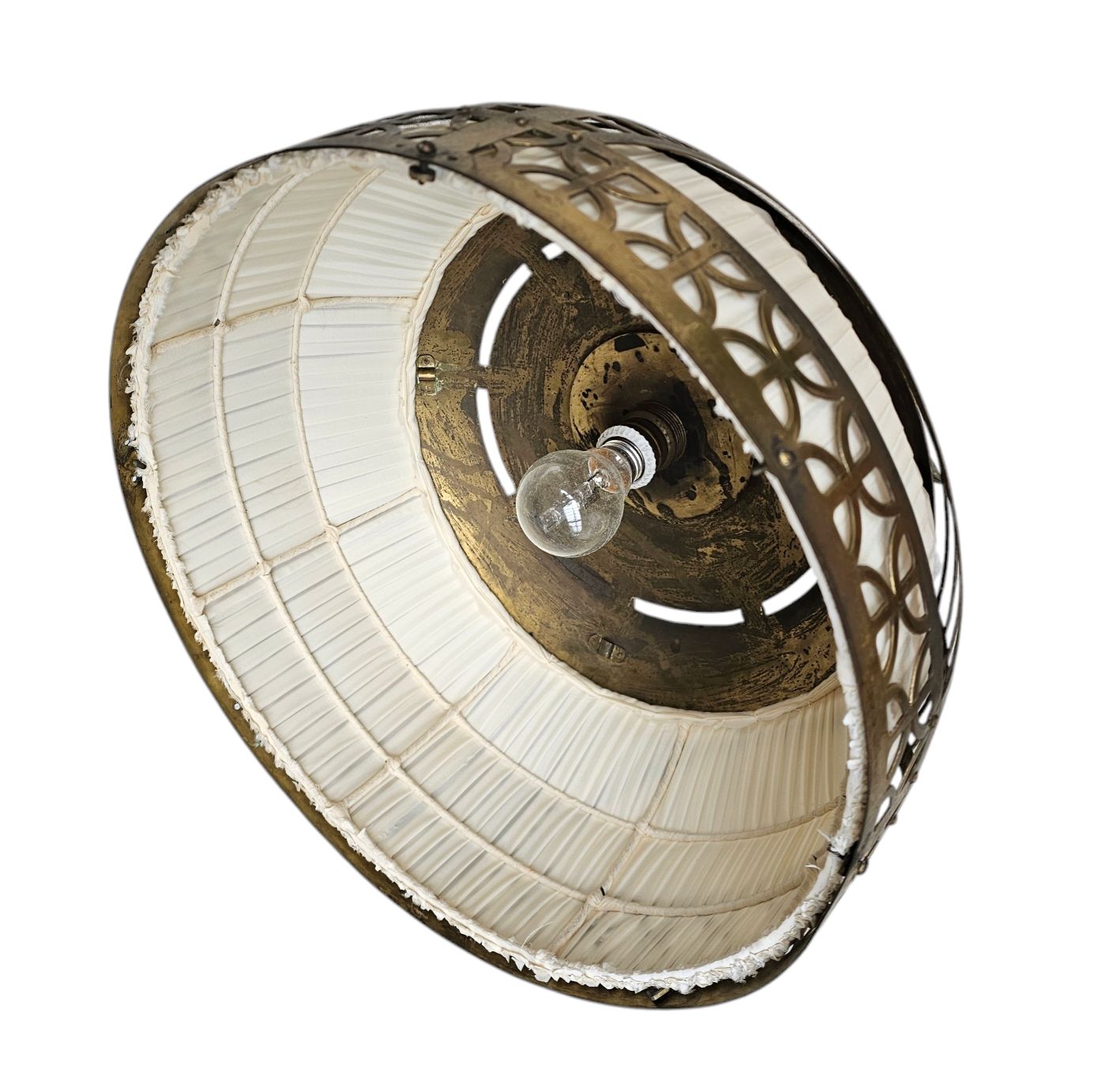 Amsterdamse School / Hanging Lamp / Copper / Linen / 1920s / Johanna Van Eijbergen For G.Dikkers & Co photo vinterior