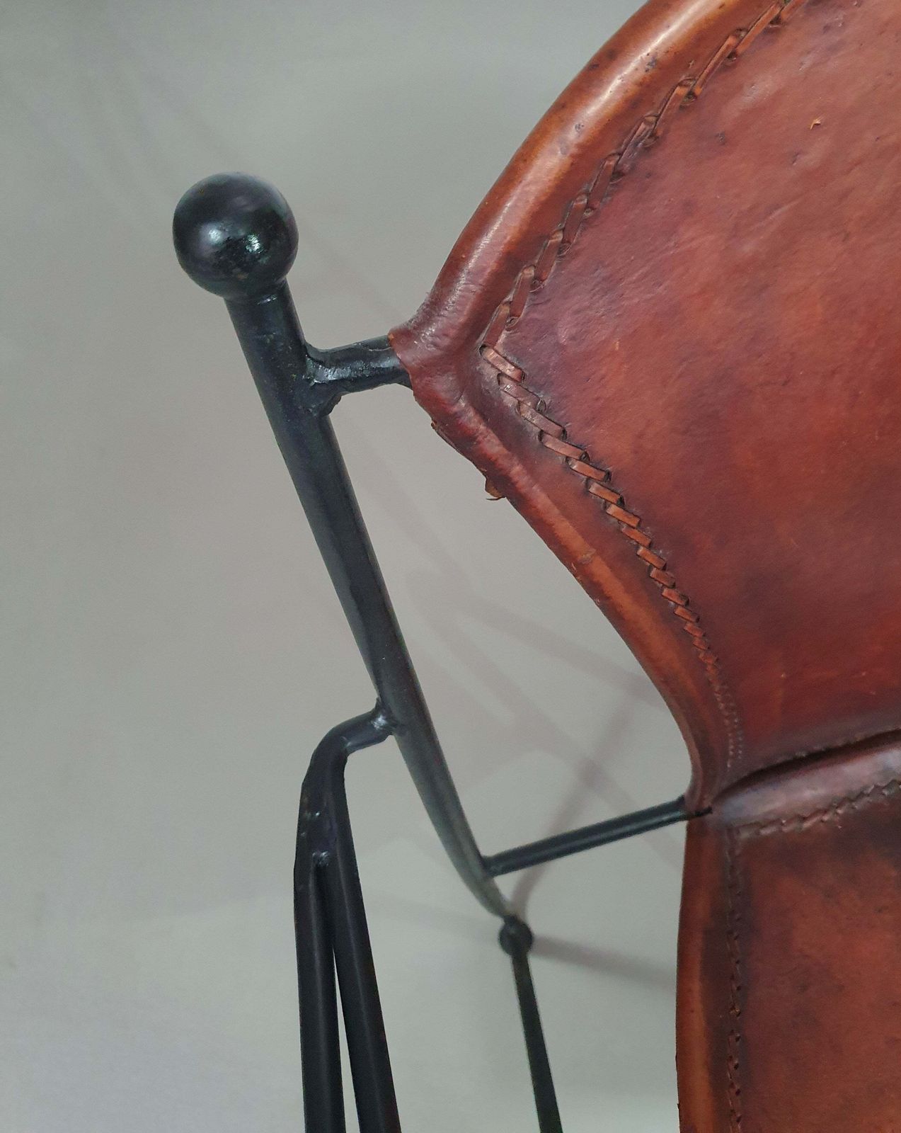 90.0 24 Chairs In Leather And Solid Wrought Iron photo