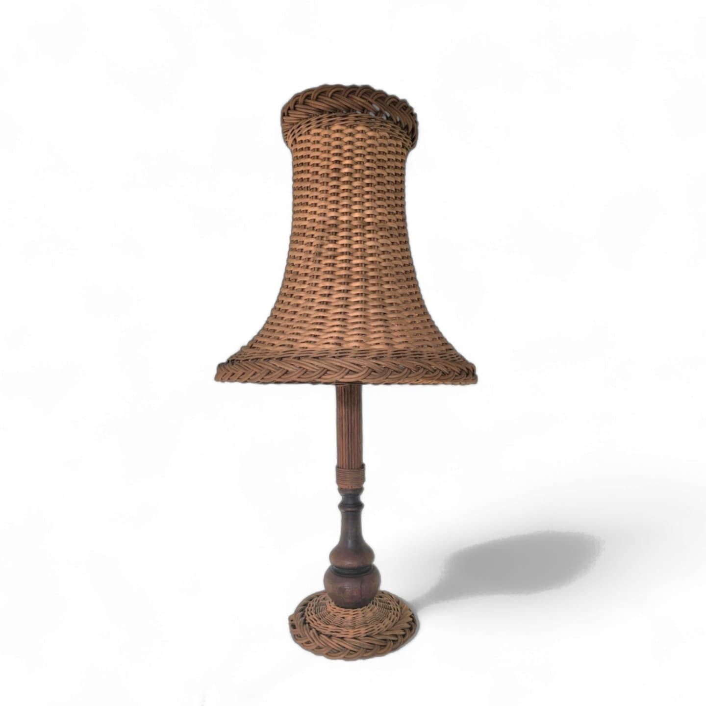 Scandinavian Rattan / Wicker Table Lamp / Height 85cm