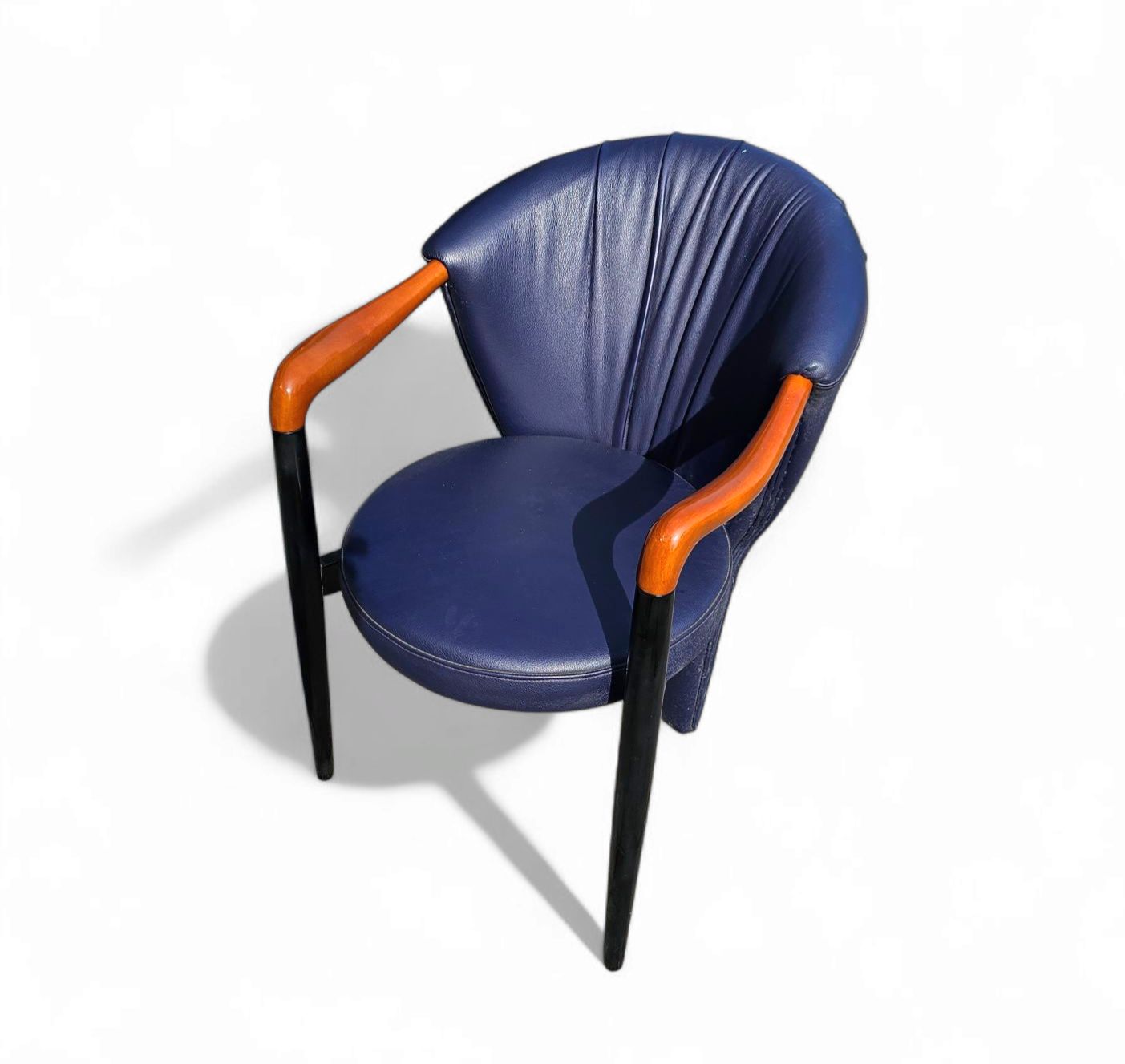 6 X Costantini Arm Chair /Dark Blue Leather photo vinterior