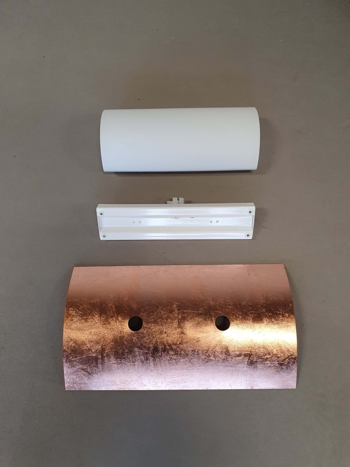 3 X Bankamp Leuchten Sconces / Wall Lights '80s White Glass / Glass With A Layer Of Copper. Wide 22 X Height 49 X Depth 10 Cm #Bankampleuchten photo vinterior