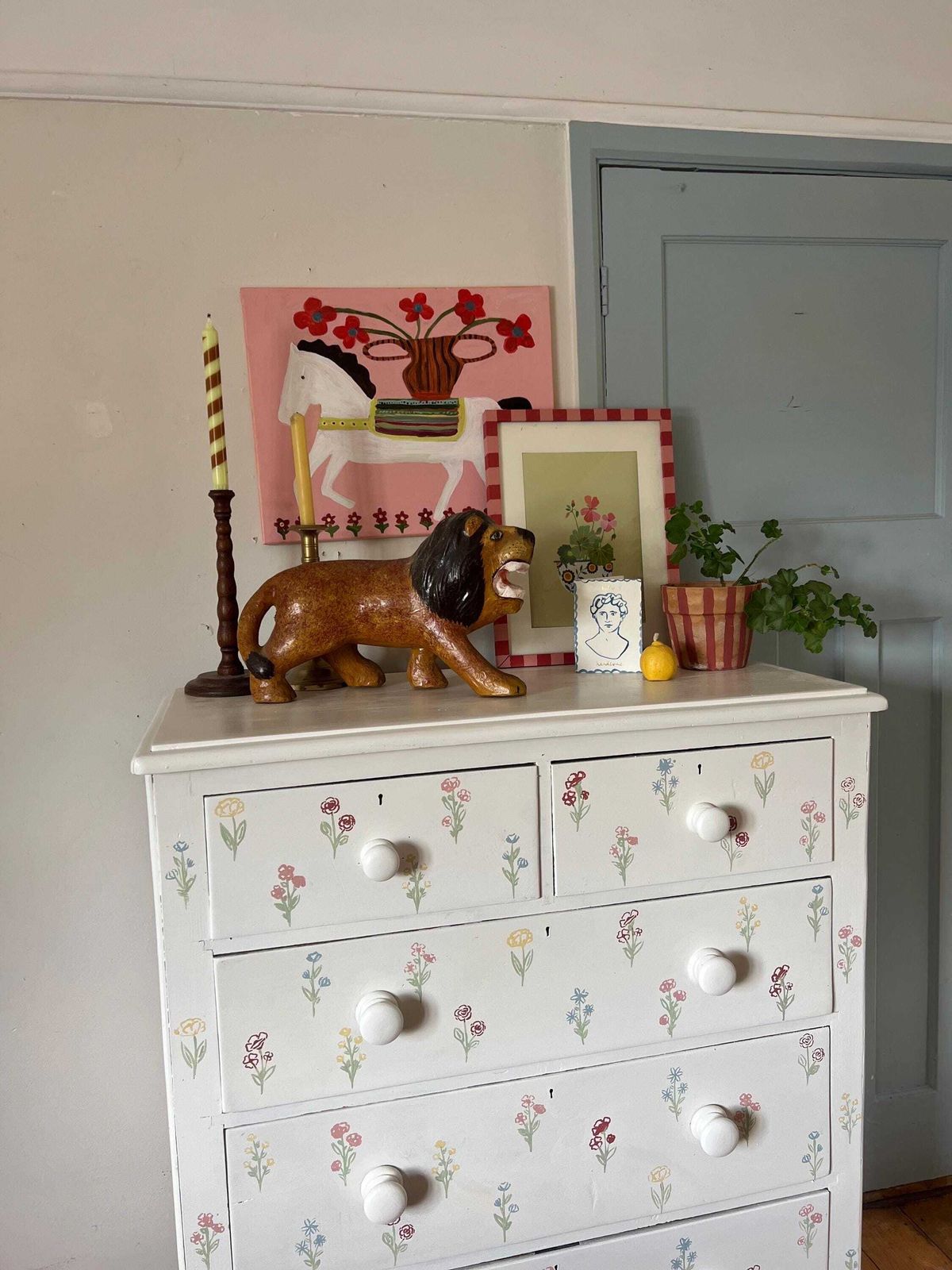 Hand Painted Floral Chest Of Drawers – Antique, Whimsical & One Of A Kind photo Furniture