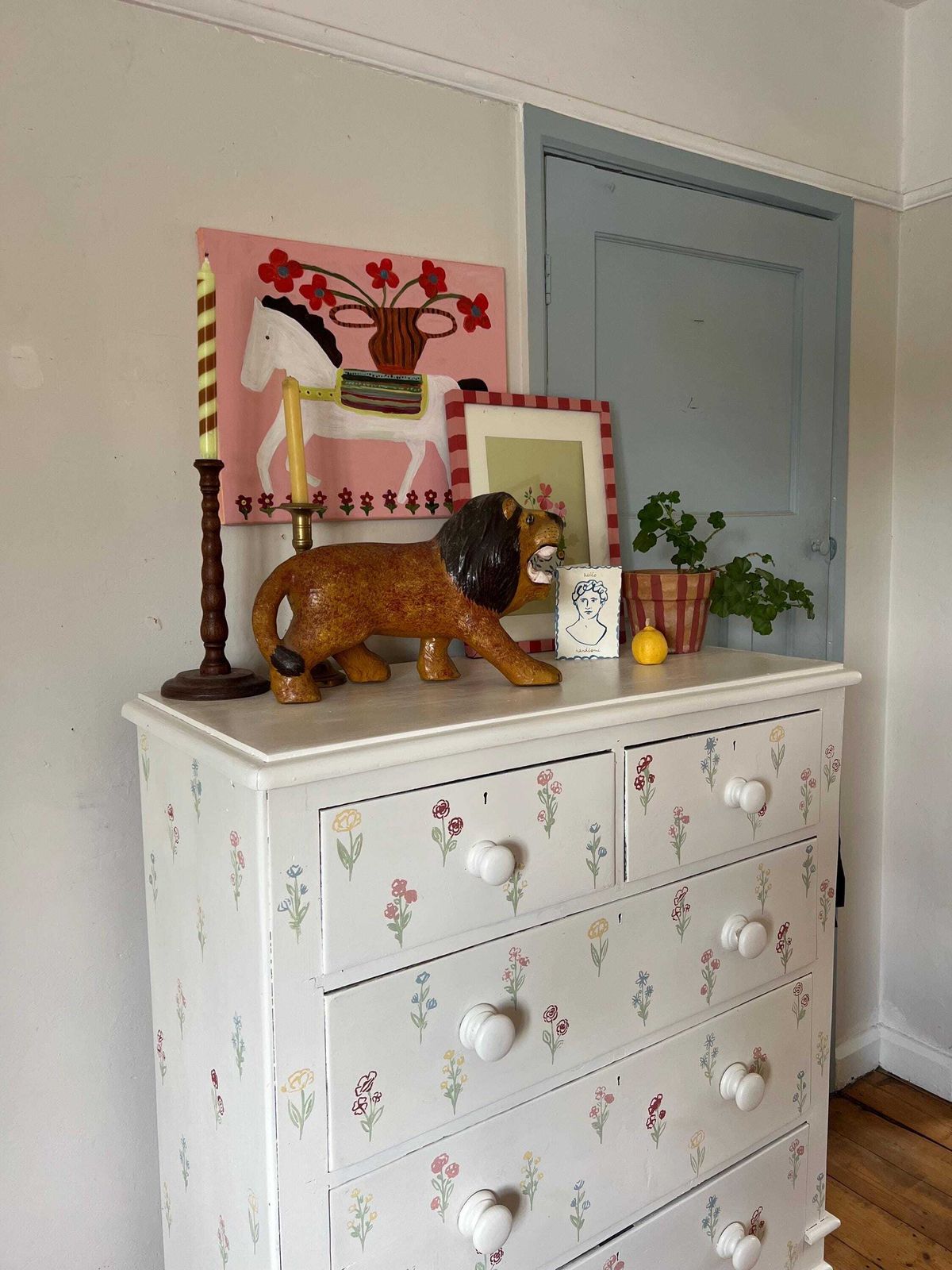 Hand Painted Floral Chest Of Drawers – Antique, Whimsical & One Of A Kind photo 575.0