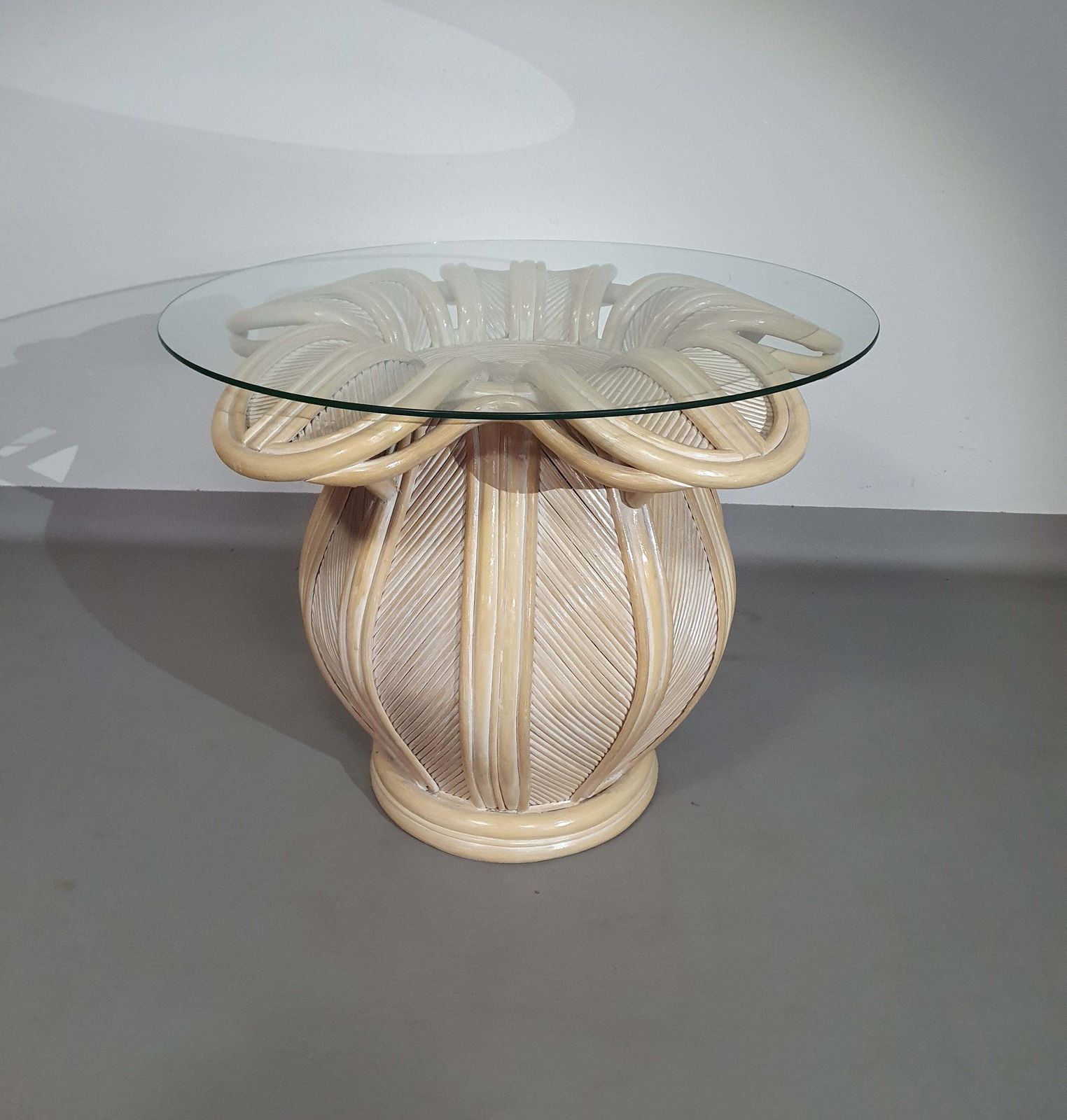 Split Reed / Pencil Reed / Rattan / Bamboo Bell Flower Side Table. photo buy