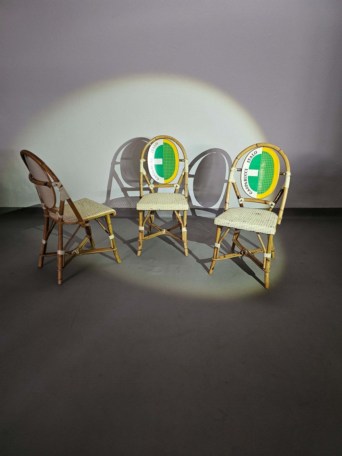 3 X Gasparucci Italo Ecc Antwerpen Tennis Chairs 1980s