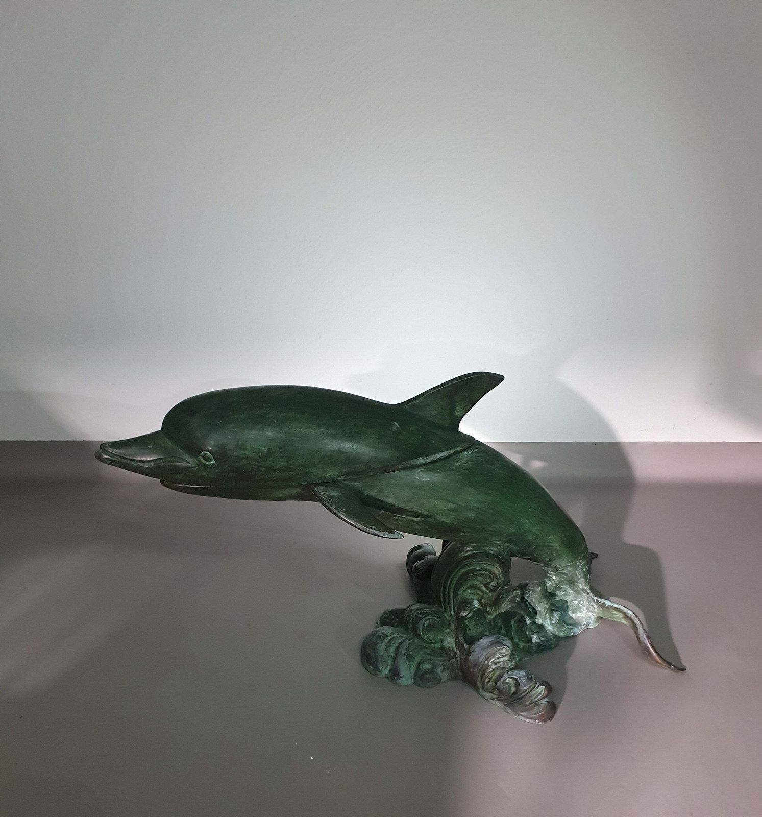 Bronze Dolphin Coffee Table 1970s. New Oval Glass Top Later This Week. Width 100 Height 55 Depth 55 Cm photo for sale