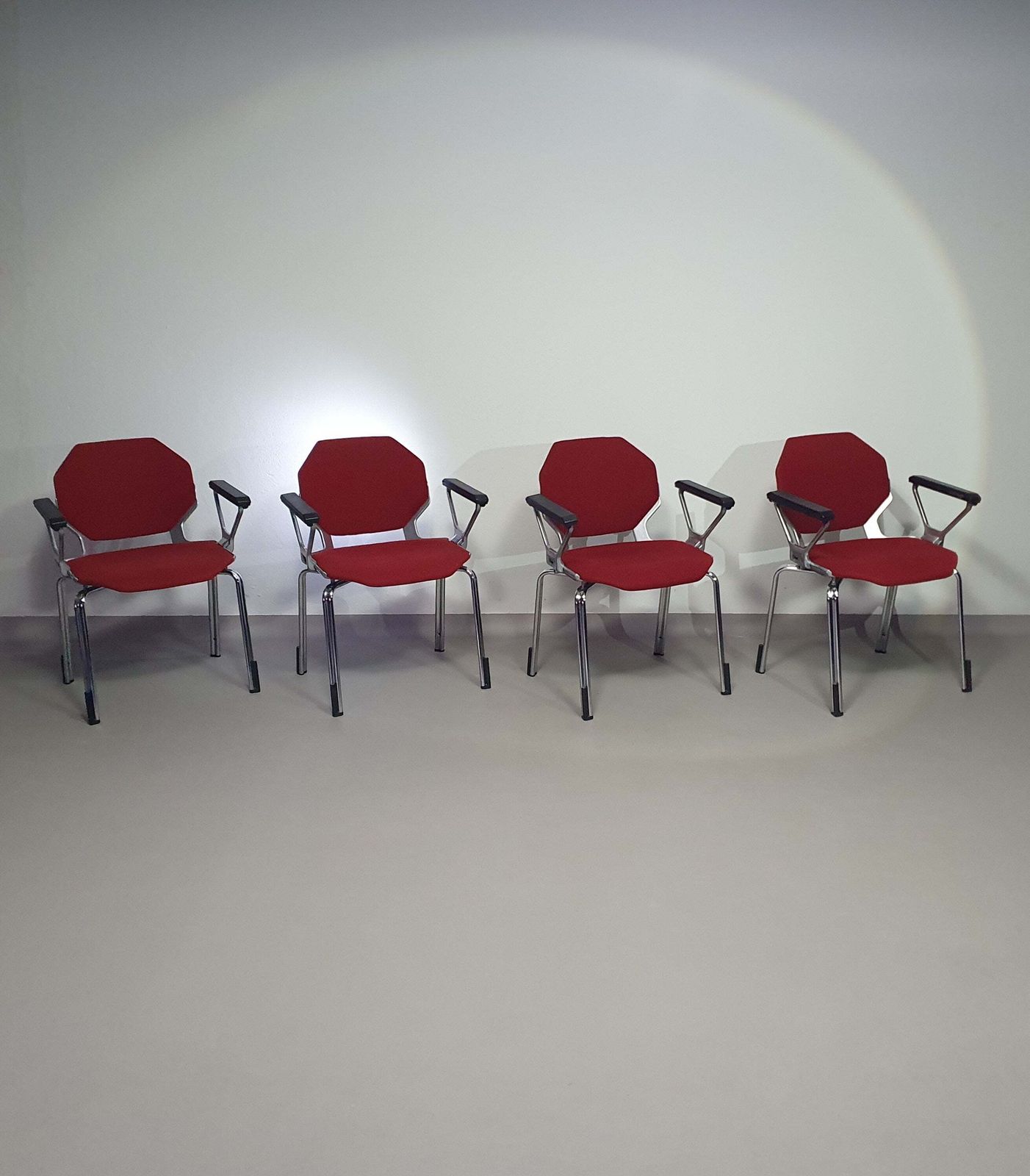 9 X In Stock Froscher Retro 1970 Metal Hexagonal Office / Desk Arm Chair For Sitform photo furniture