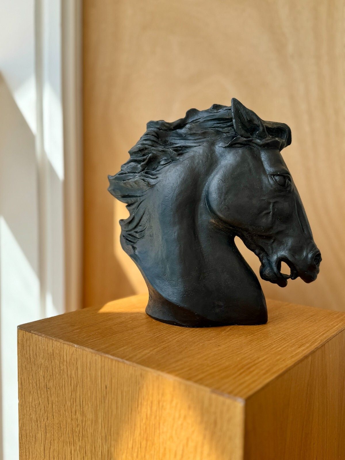 J. Spratt "Flaming Mane" Horse Head Sculpture Austin Productions 1978 photo vintage