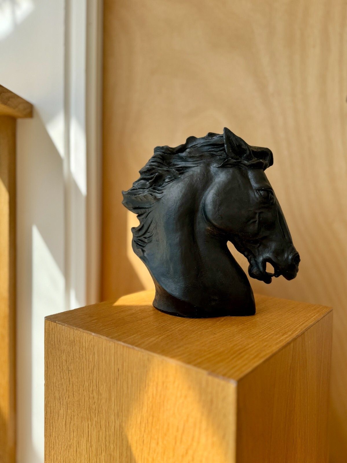 photo furniture J. Spratt "Flaming Mane" Horse Head Sculpture Austin Productions 1978