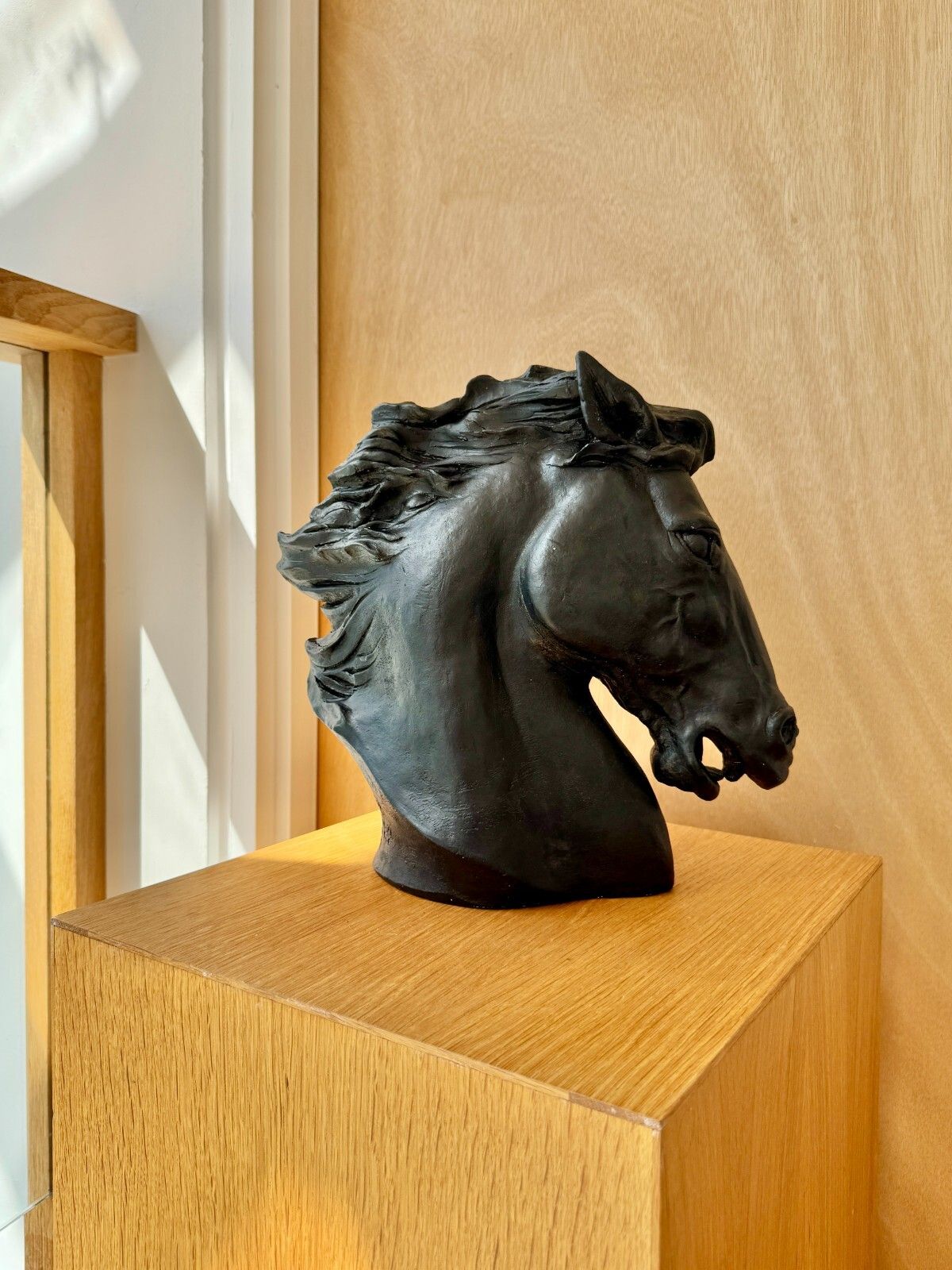 99.0 J. Spratt "Flaming Mane" Horse Head Sculpture Austin Productions 1978 photo