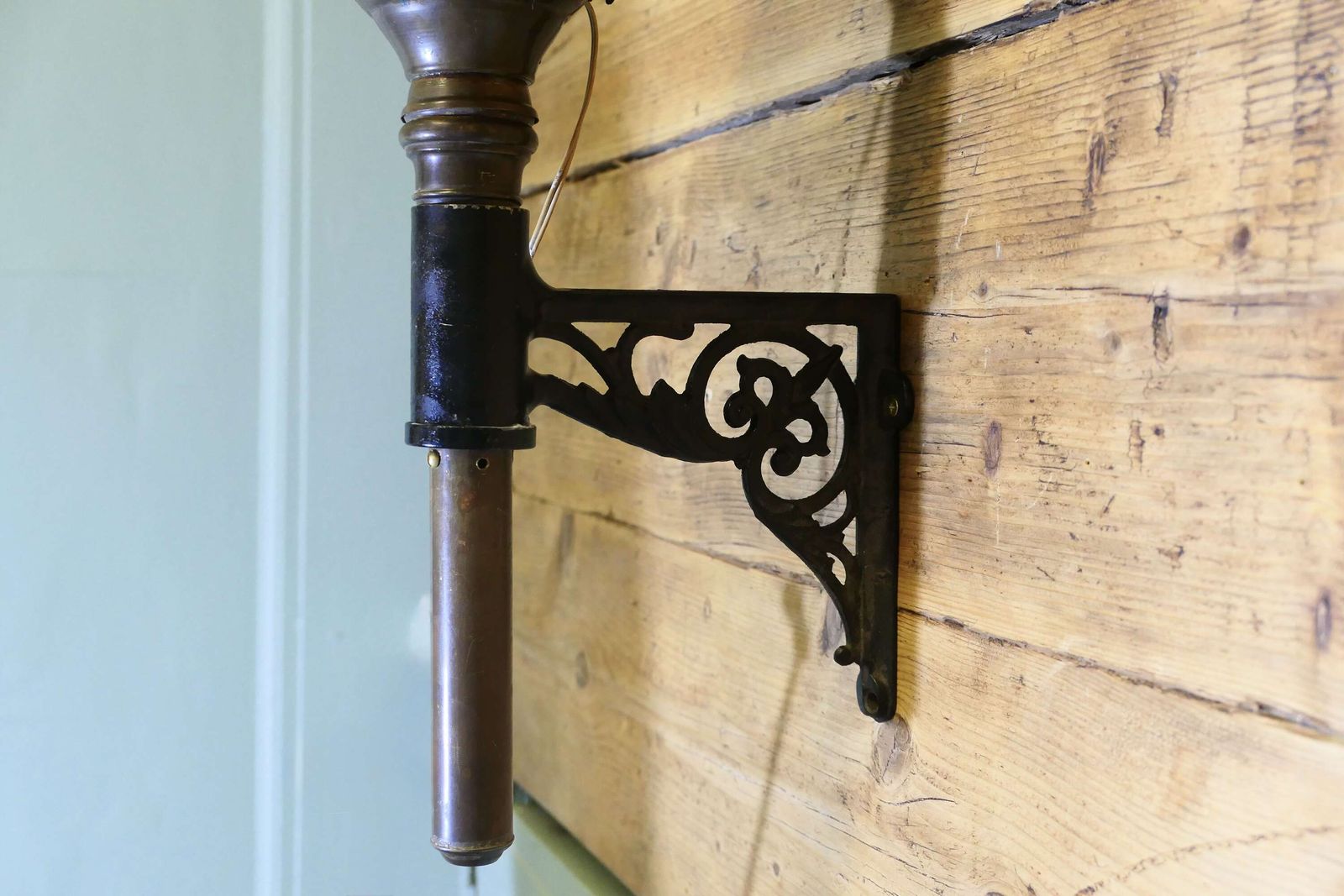 A Large Brass Carriage Light With Eagle, Wall Light photo 720.0