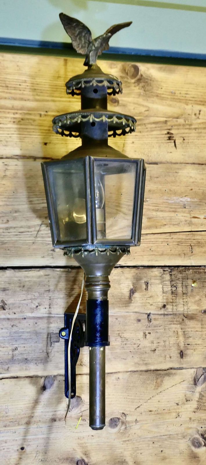 A Large Brass Carriage Light With Eagle, Wall Light photo buy